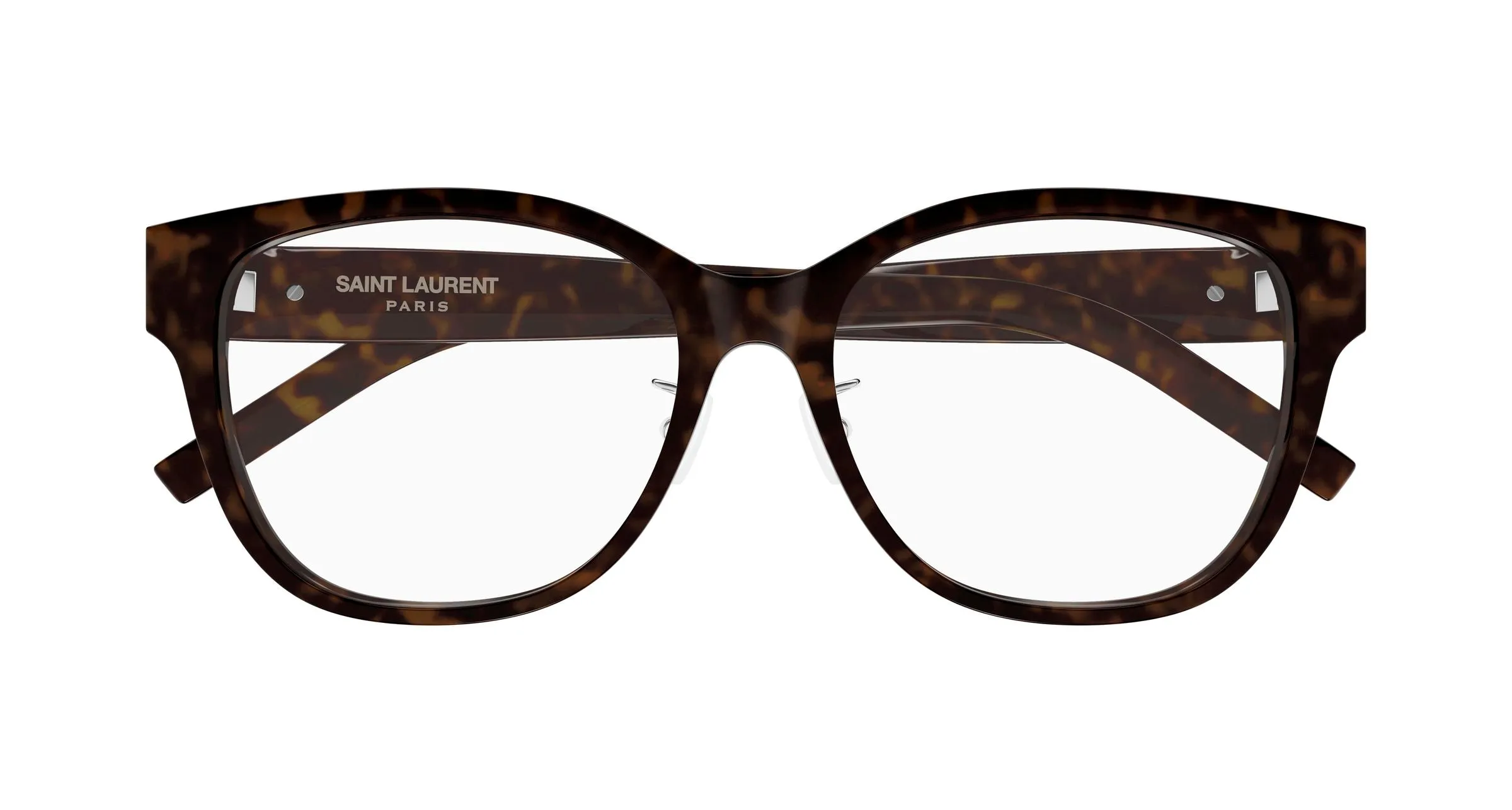SAINT LAURENT SL M168/F 002 Montature da vista Acetato Havana Trasparente Cat Eye Antiriflesso - immagine 2