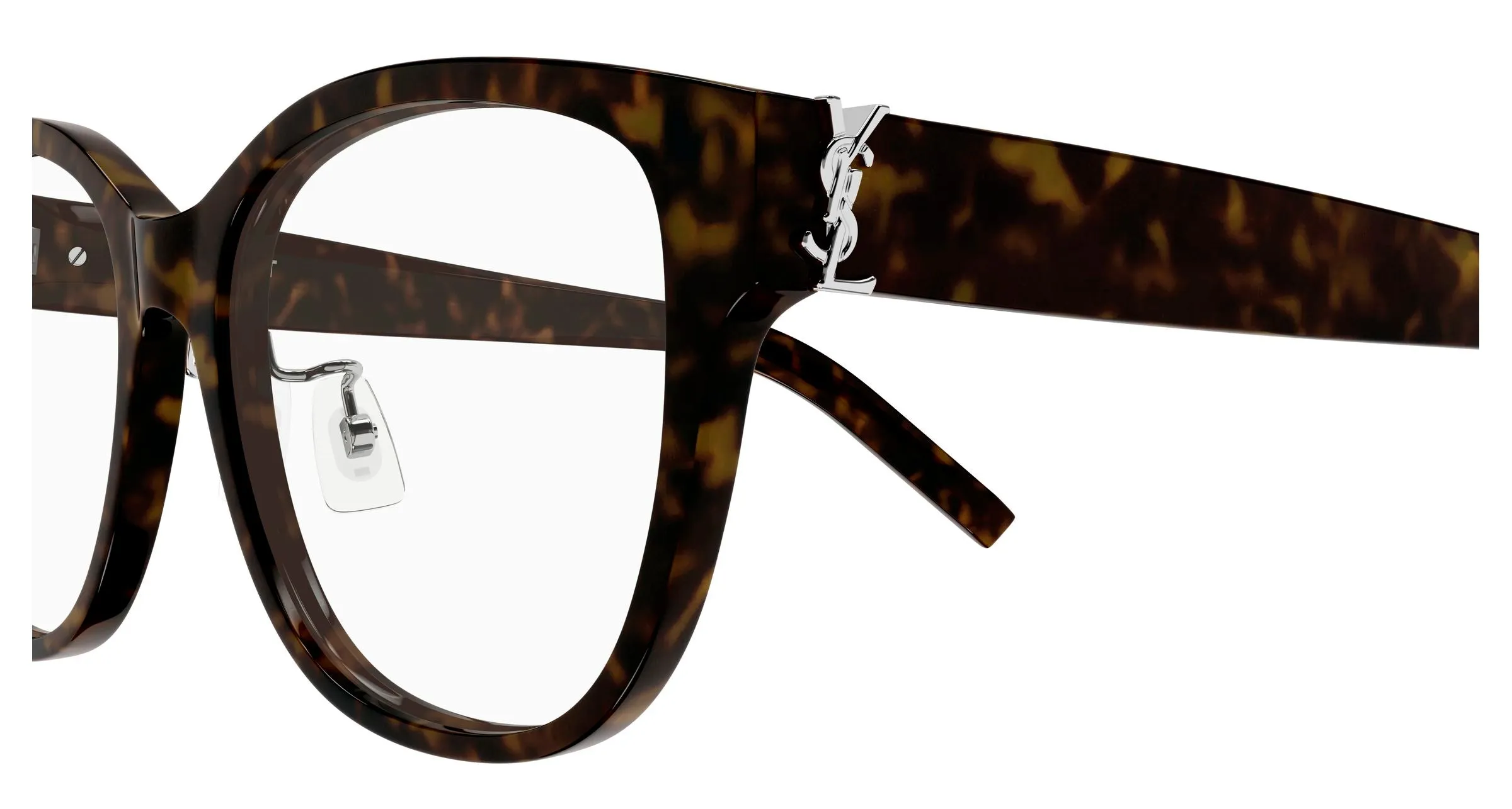 SAINT LAURENT SL M168/F 002 Montature da vista Acetato Havana Trasparente Cat Eye Antiriflesso - immagine 3