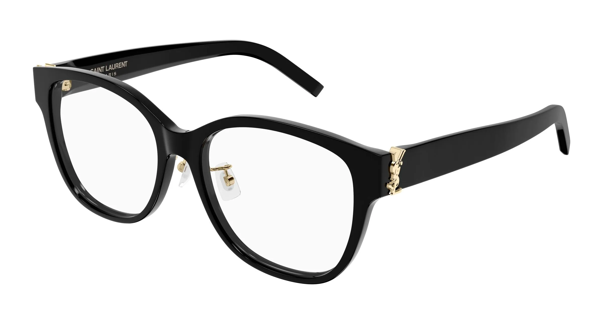 SAINT LAURENT SL M168/F 001 Montature da vista Acetato Nero Trasparente Cat Eye Antiriflesso - immagine 1