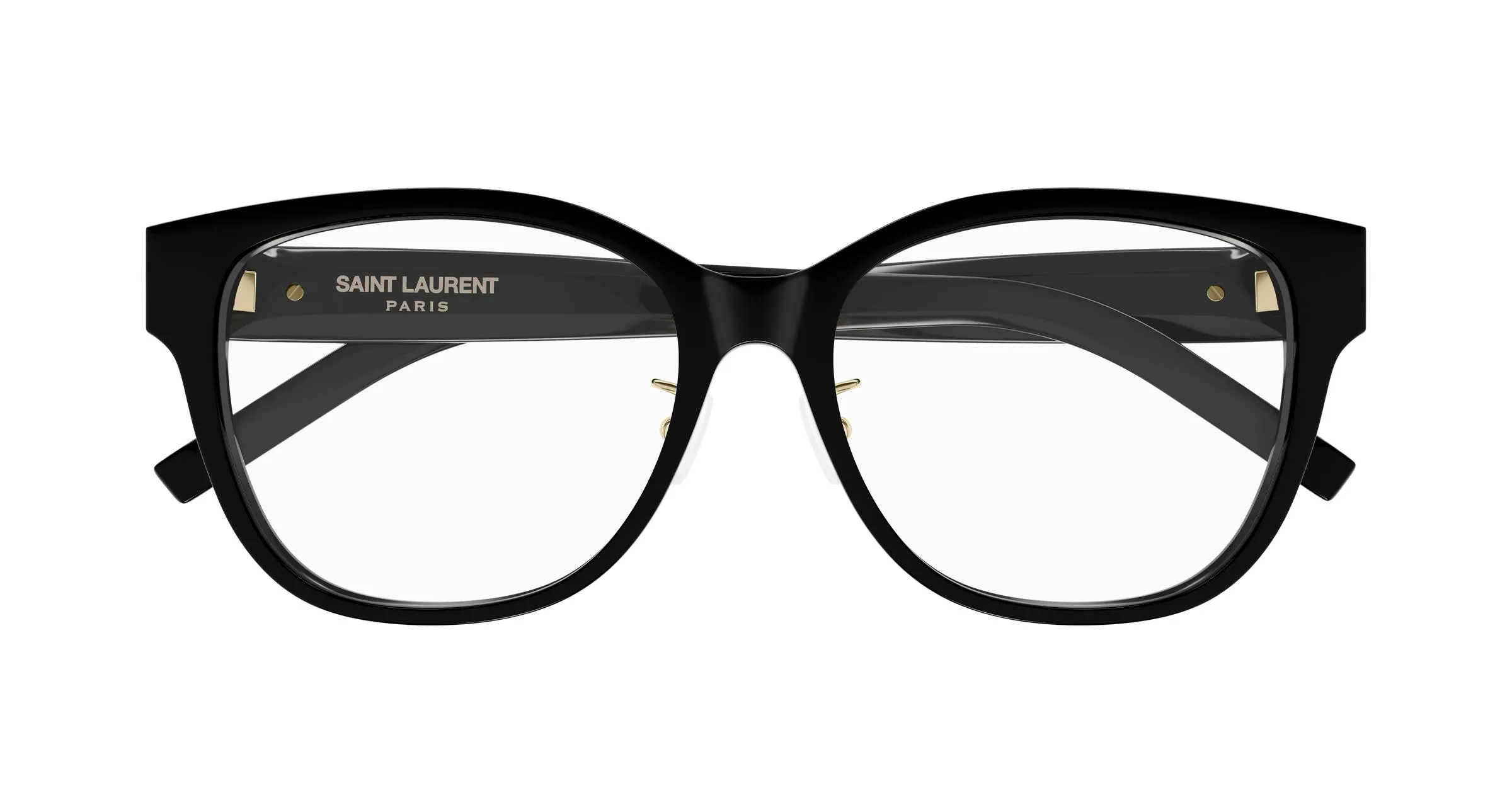 SAINT LAURENT SL M168/F 001 Montature da vista Acetato Nero Trasparente Cat Eye Antiriflesso - immagine 2