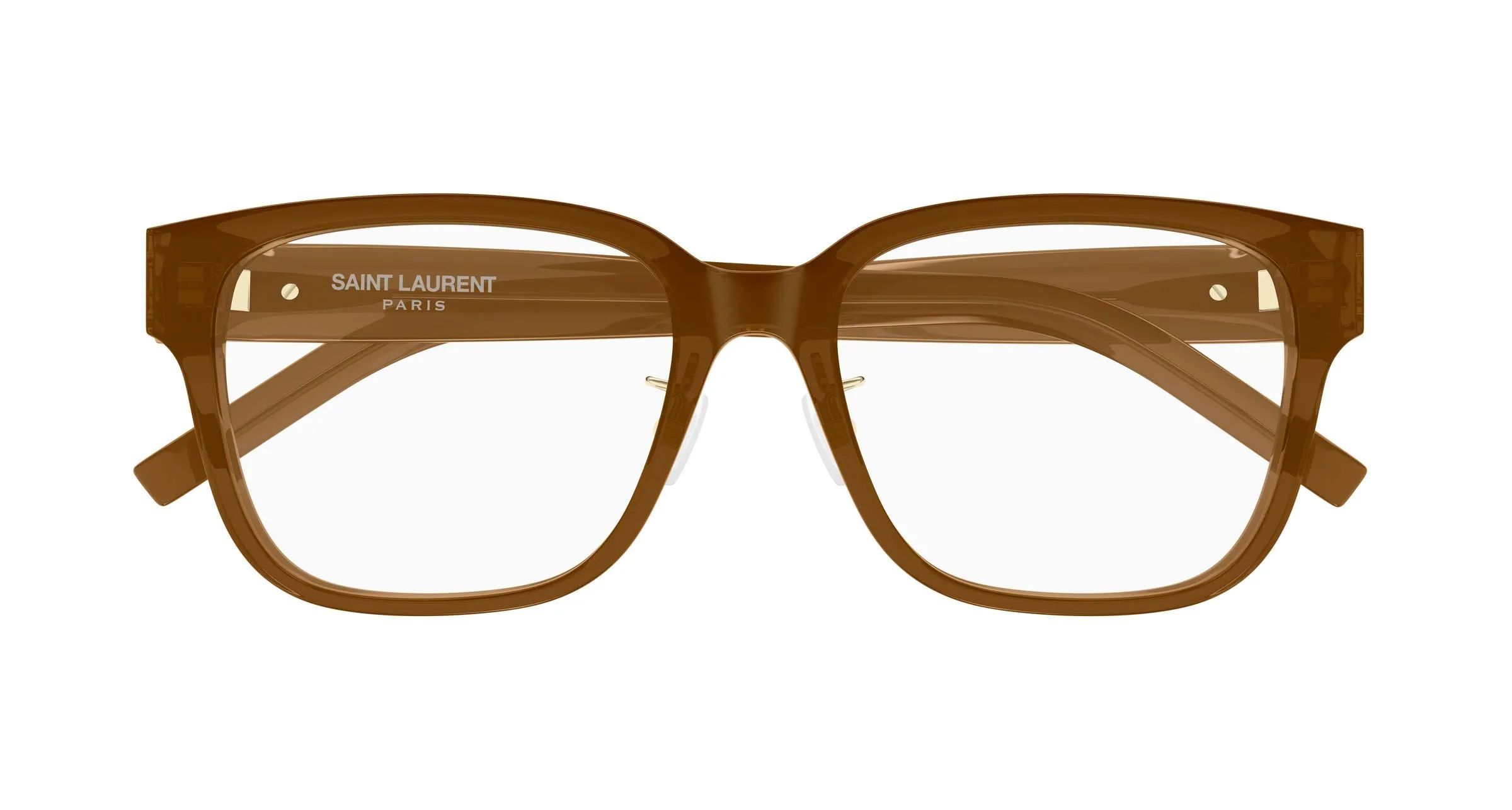 SAINT LAURENT SL M165/F 005 Montature da vista Acetato Marrone Trasparente Cat Eye Antiriflesso - immagine 2