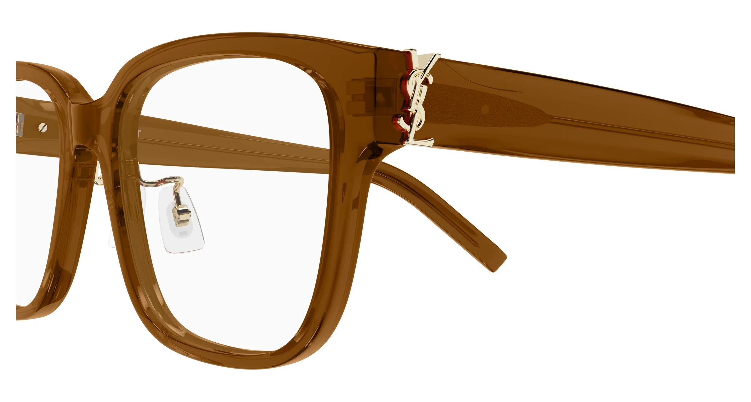 SAINT LAURENT SL M165/F 005 Montature da vista Acetato Marrone Trasparente Cat Eye Antiriflesso - immagine 3