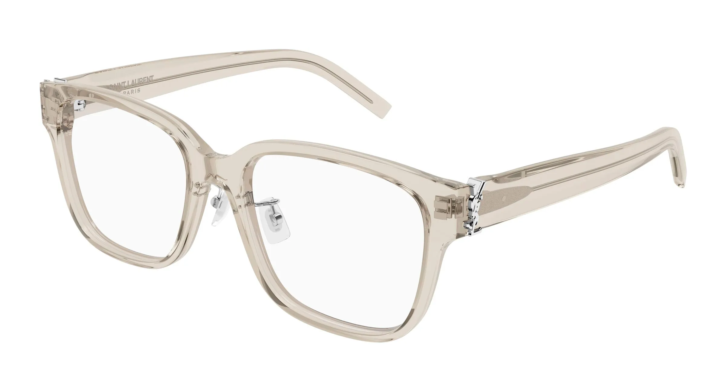 SAINT LAURENT SL M165/F 004 Montature da vista Acetato Beige Trasparente Cat Eye Antiriflesso - immagine 1