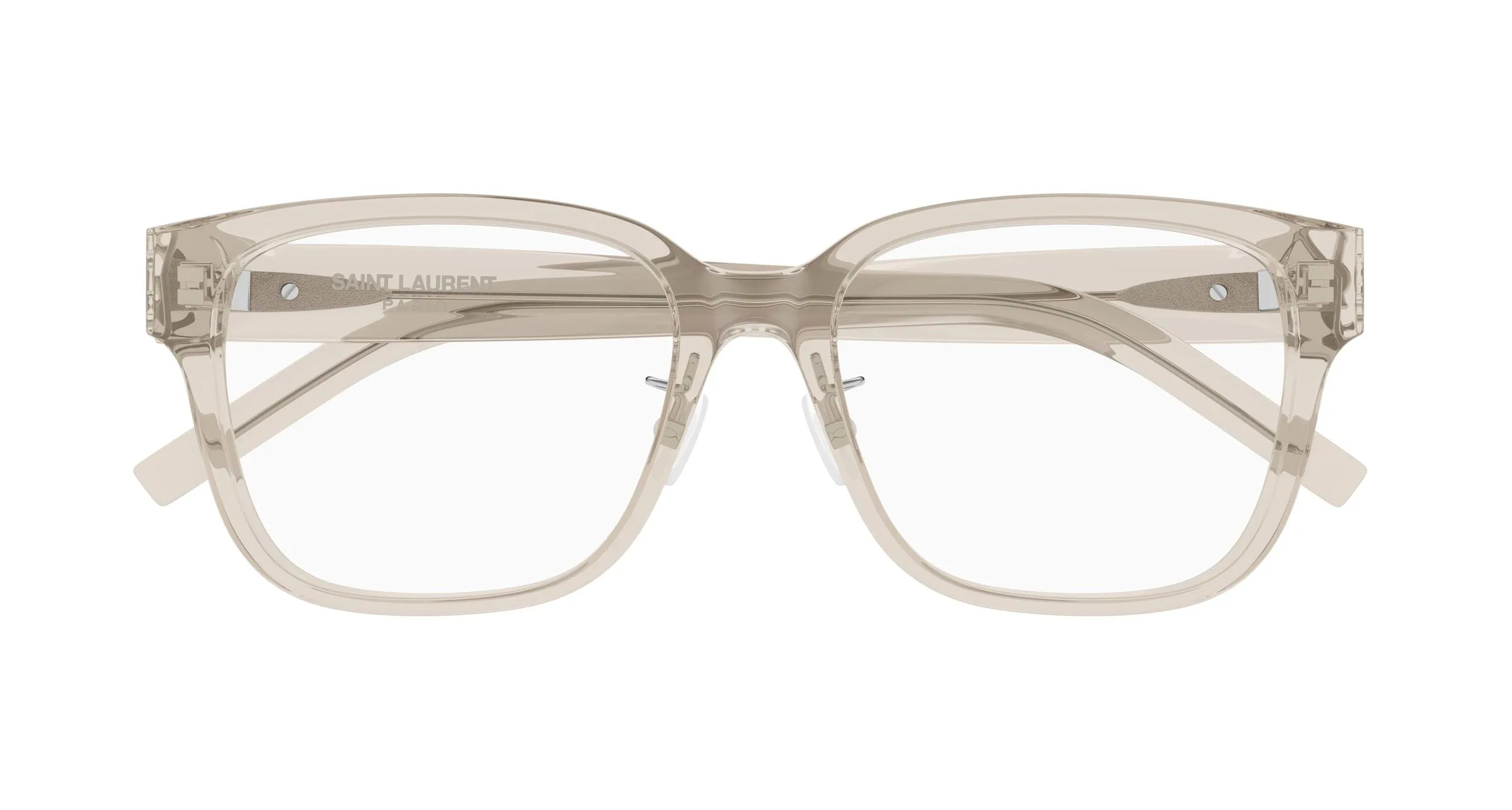 SAINT LAURENT SL M165/F 004 Montature da vista Acetato Beige Trasparente Cat Eye Antiriflesso - immagine 2