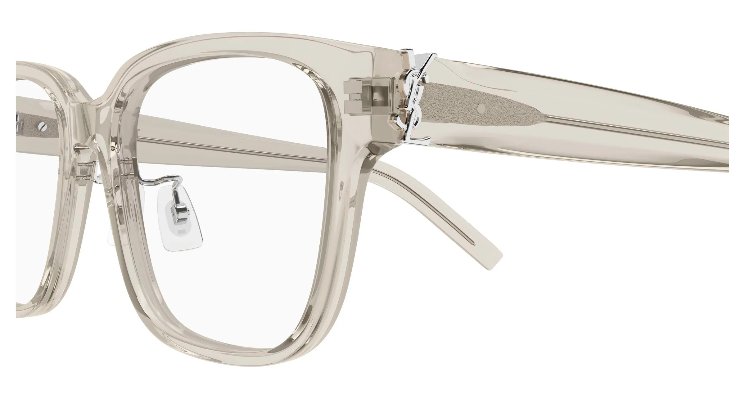 SAINT LAURENT SL M165/F 004 Montature da vista Acetato Beige Trasparente Cat Eye Antiriflesso - immagine 3