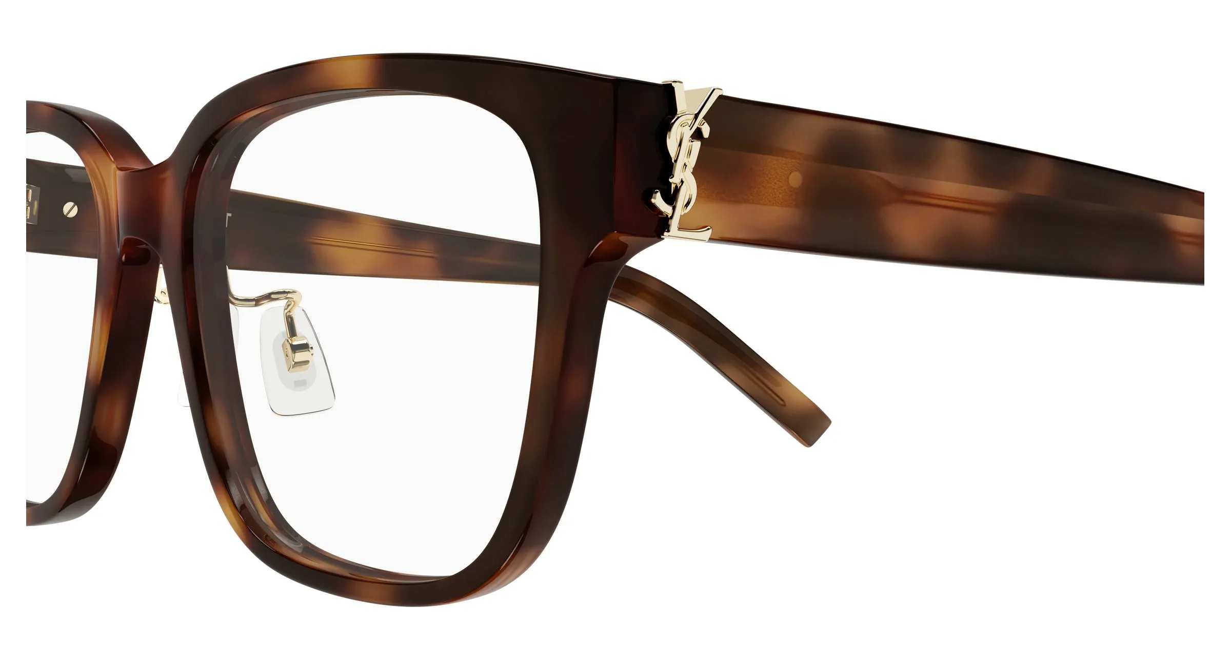 SAINT LAURENT SL M165/F 003 Montature da vista Acetato Havana Trasparente Cat Eye Antiriflesso - immagine 3