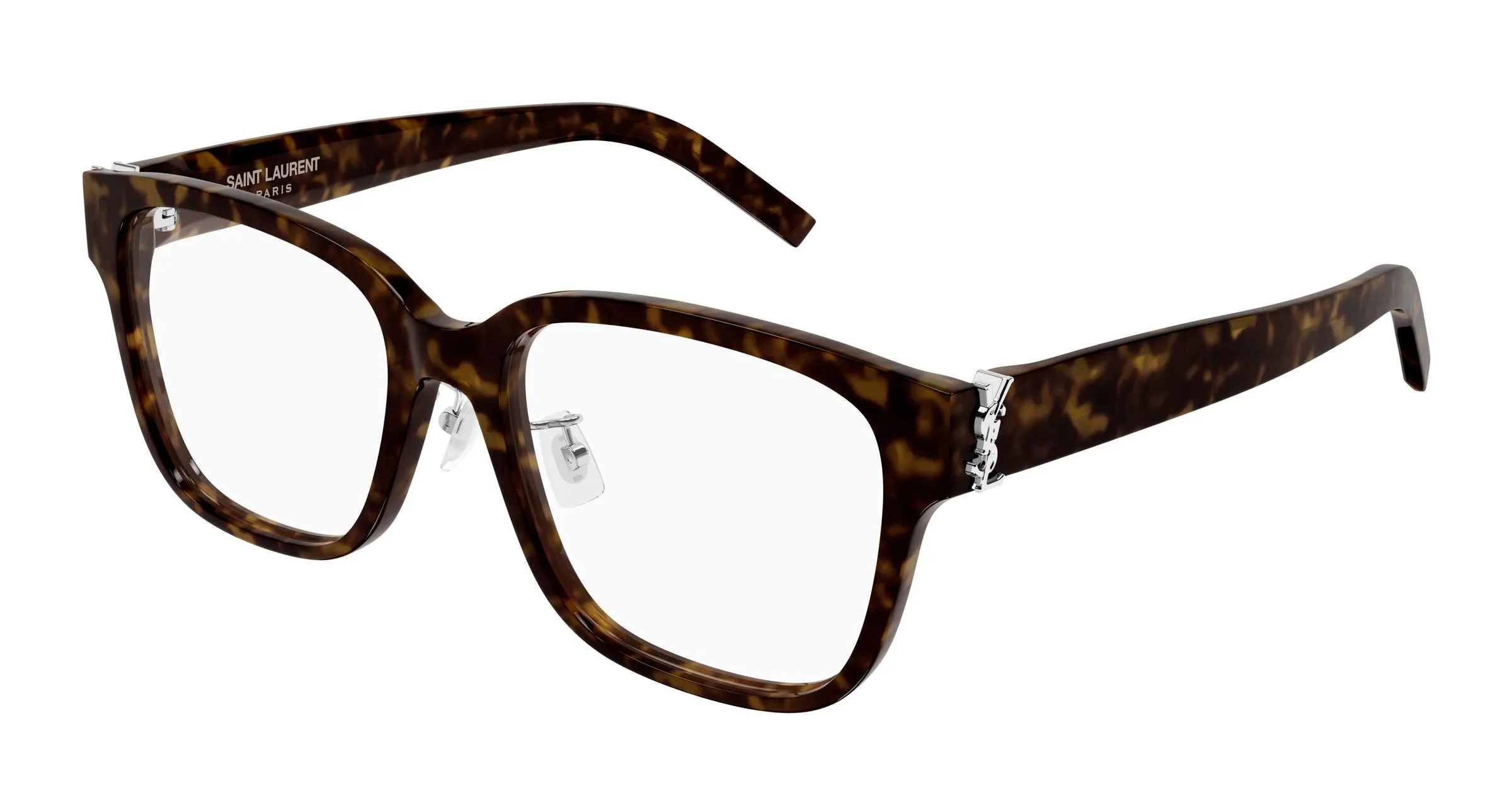 SAINT LAURENT SL M165/F 002 Montature da vista Acetato Havana Trasparente Cat Eye Antiriflesso - immagine 1