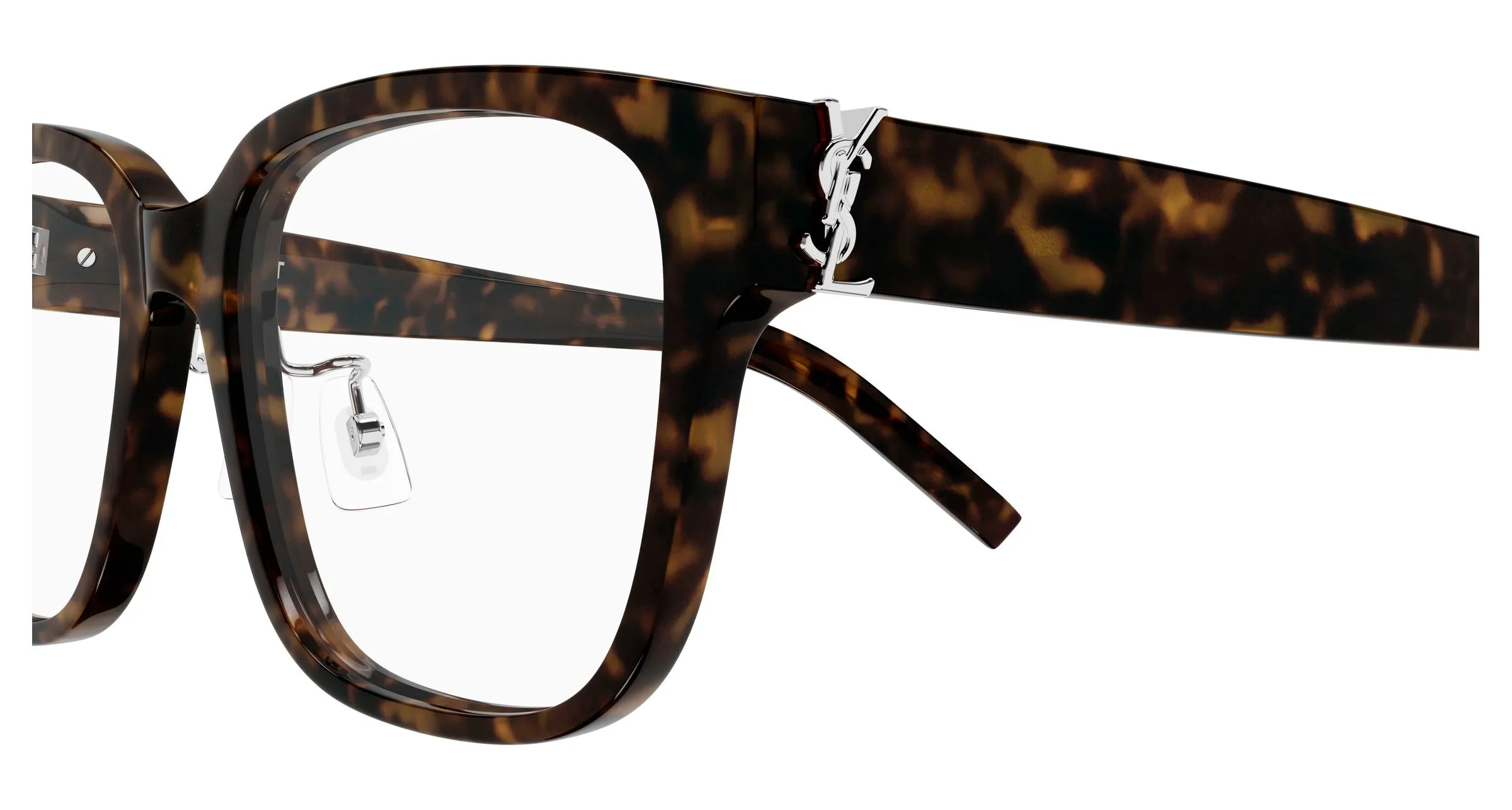 SAINT LAURENT SL M165/F 002 Montature da vista Acetato Havana Trasparente Cat Eye Antiriflesso - immagine 3