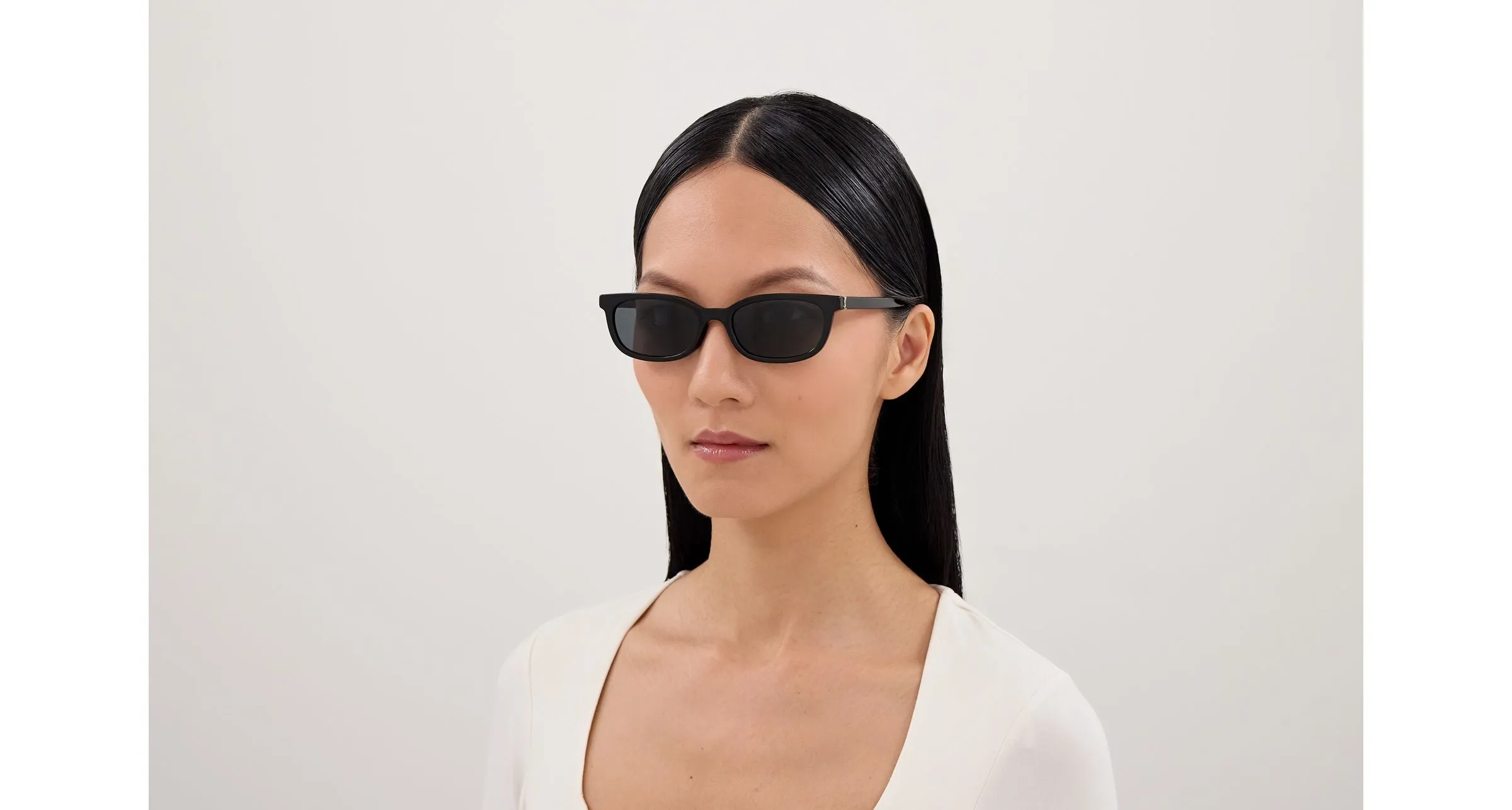 SAINT LAURENT SL M160/F 001 Occhiali da sole Acetato Nero Nero Rotonda - immagine 4