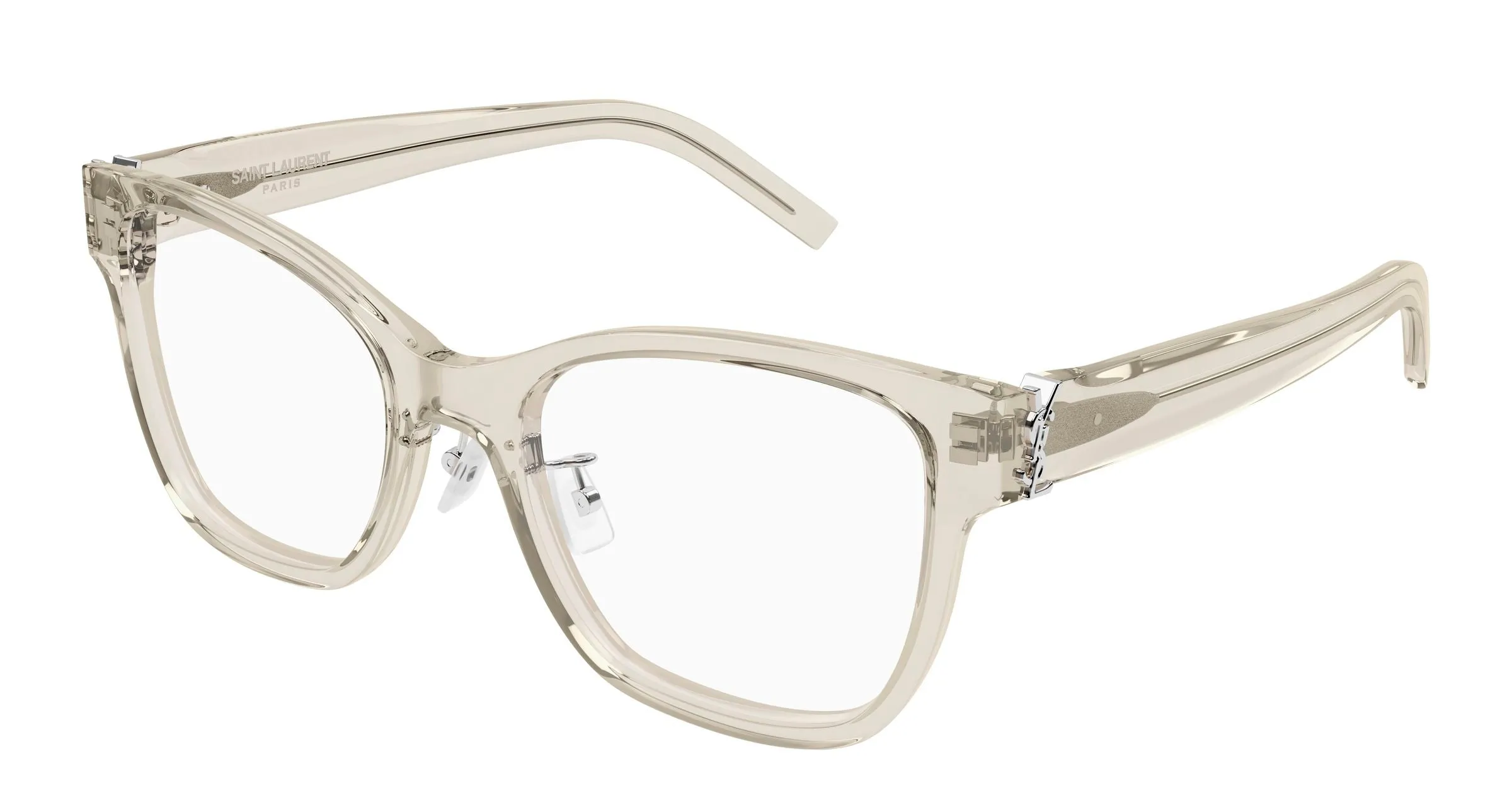 SAINT LAURENT SL M158/F 004 Montature da vista Acetato Beige Trasparente Cat Eye Antiriflesso - immagine 1