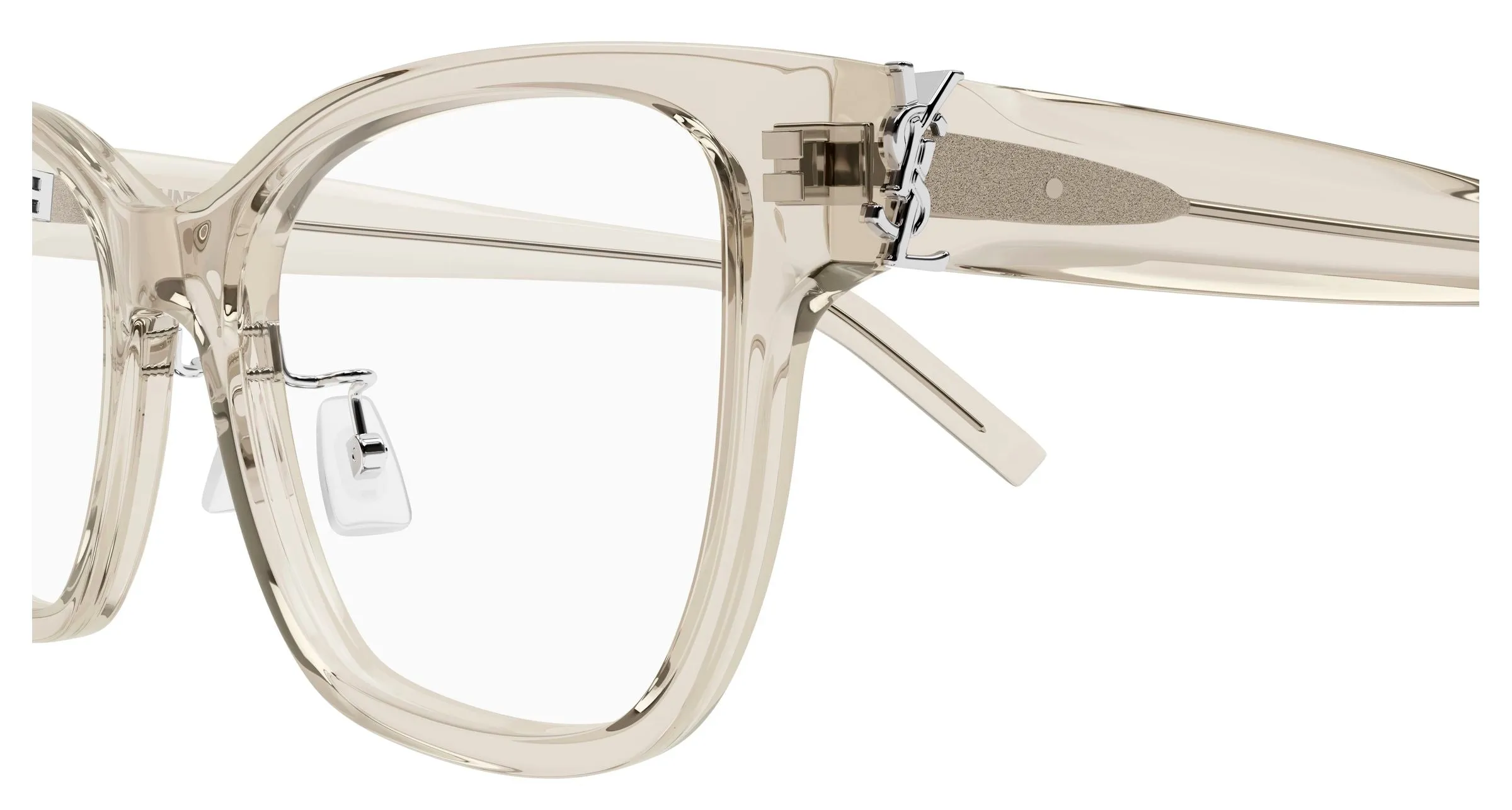 SAINT LAURENT SL M158/F 004 Montature da vista Acetato Beige Trasparente Cat Eye Antiriflesso - immagine 3