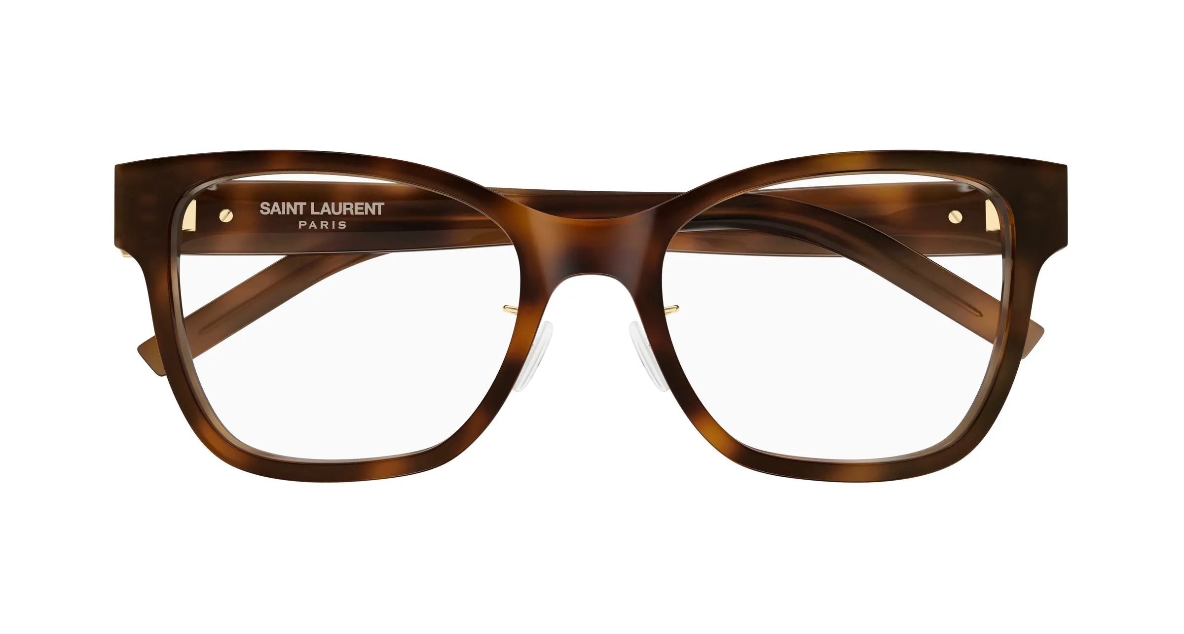 SAINT LAURENT SL M158/F 003 Montature da vista Acetato Havana Trasparente Cat Eye Antiriflesso - immagine 2
