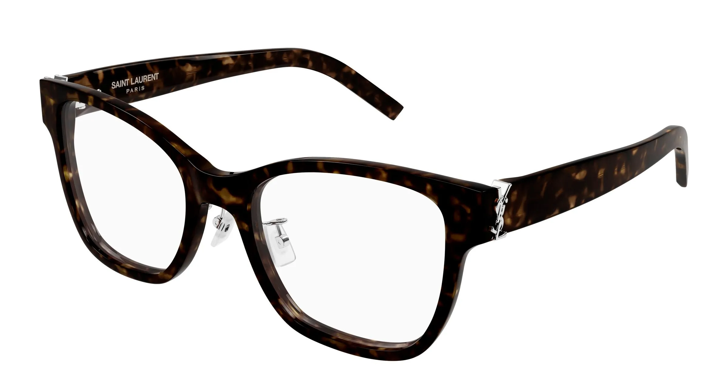 SAINT LAURENT SL M158/F 002 Montature da vista Acetato Havana Trasparente Cat Eye Antiriflesso - immagine 1