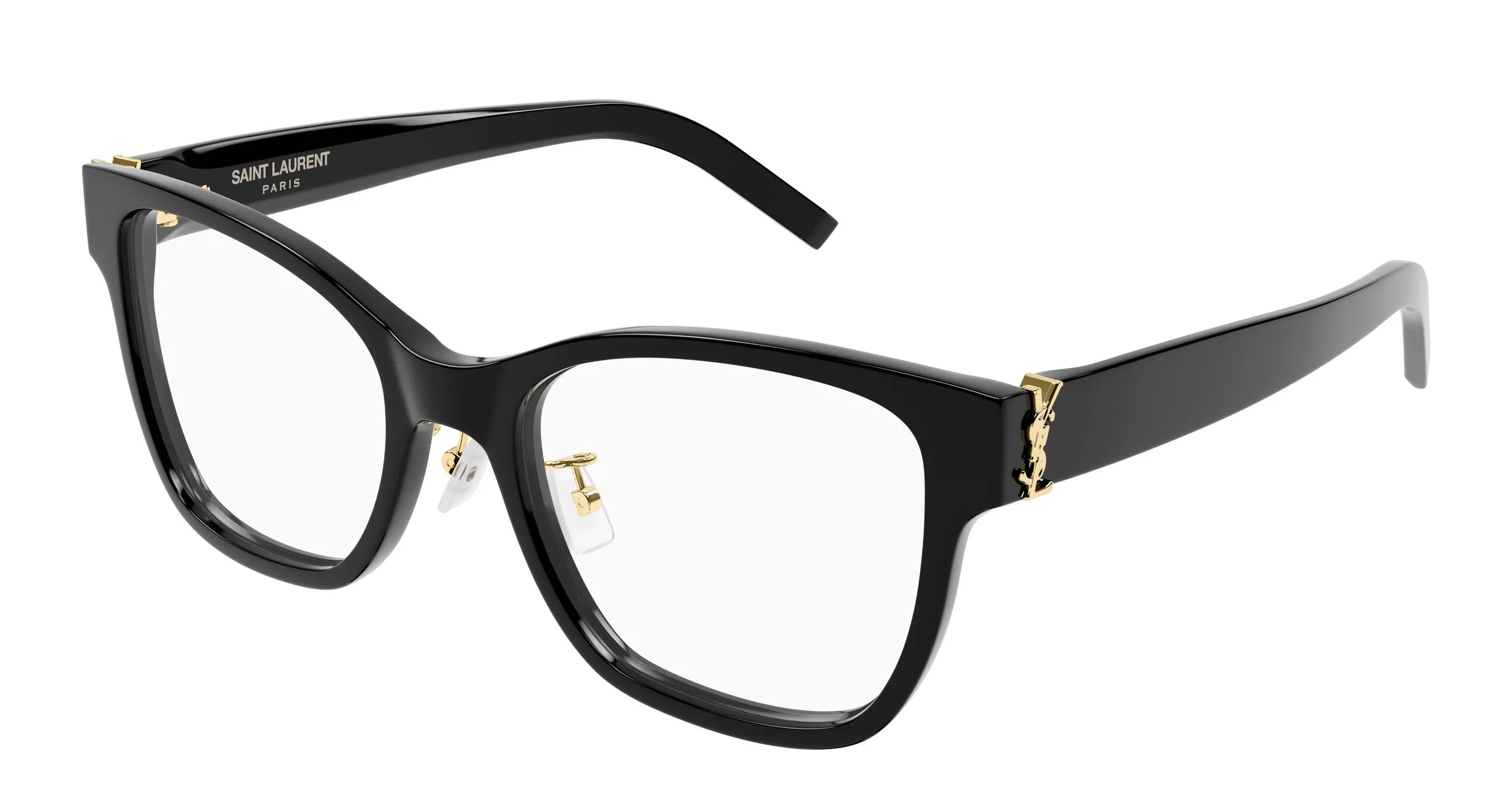 SAINT LAURENT SL M158/F 001 Montature da vista Acetato Nero Trasparente Cat Eye Antiriflesso - immagine 1