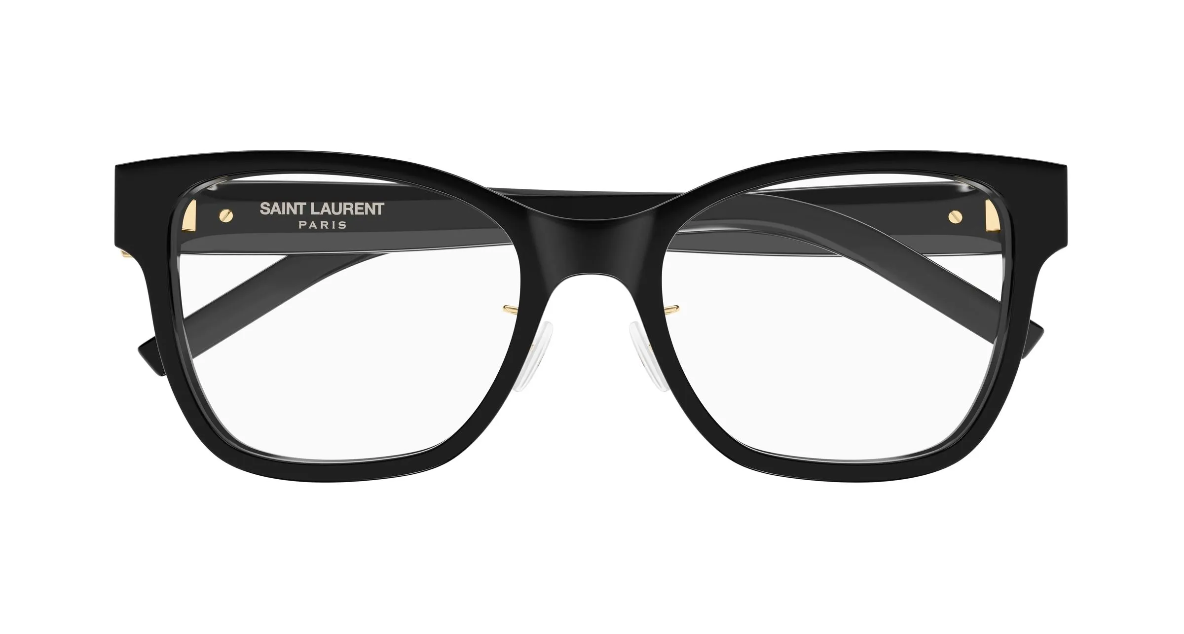 SAINT LAURENT SL M158/F 001 Montature da vista Acetato Nero Trasparente Cat Eye Antiriflesso - immagine 2