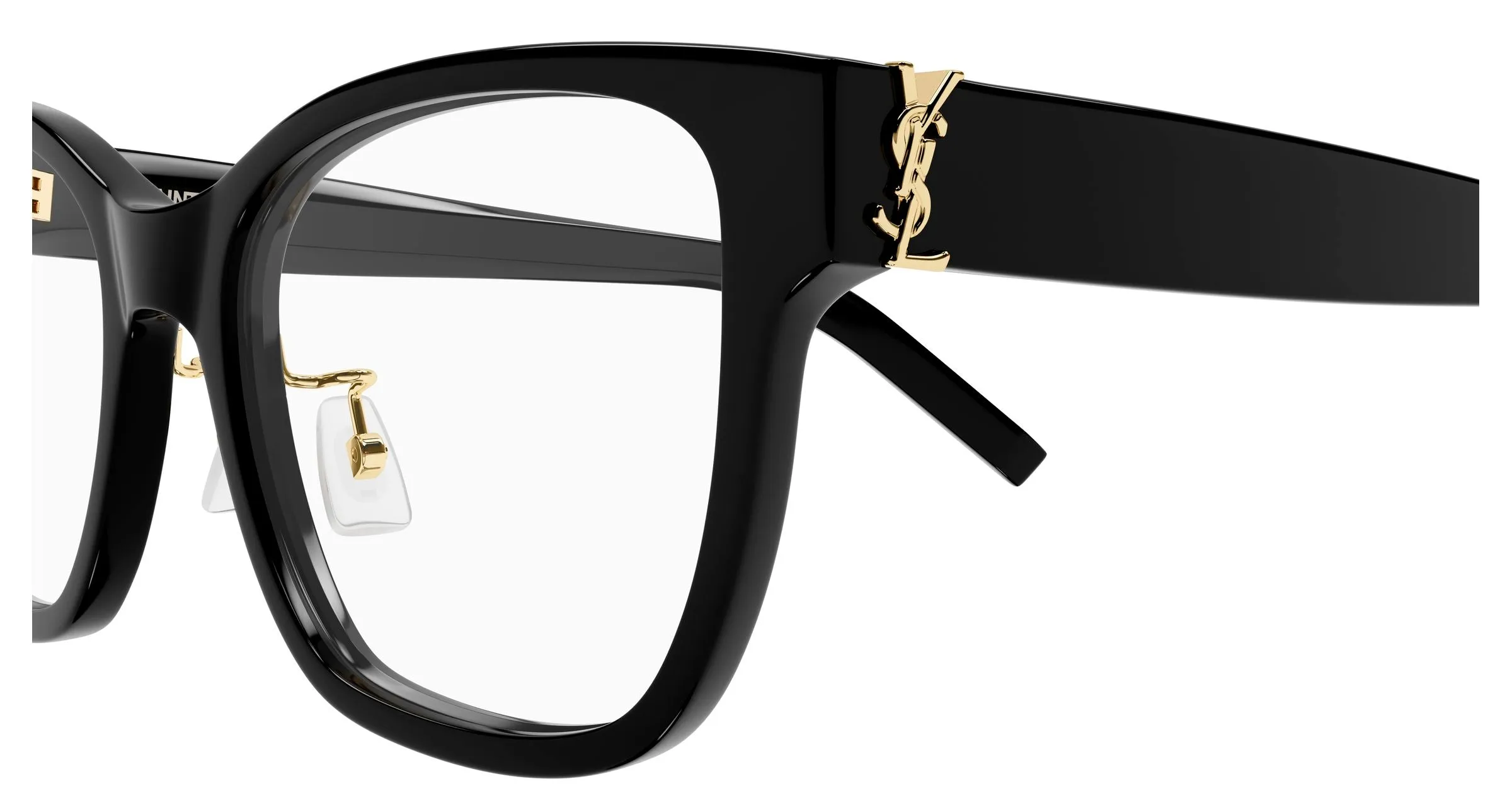 SAINT LAURENT SL M158/F 001 Montature da vista Acetato Nero Trasparente Cat Eye Antiriflesso - immagine 3