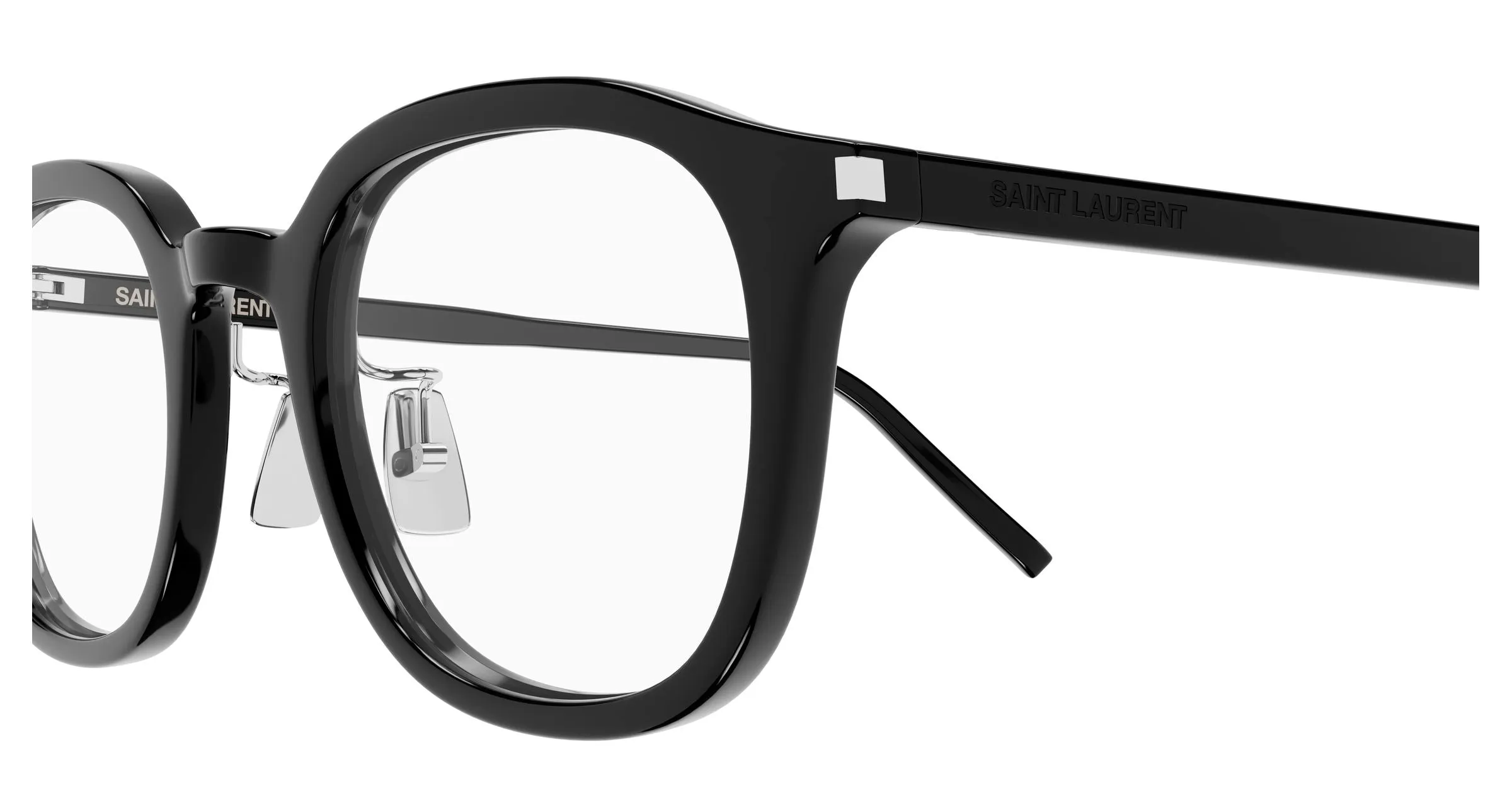 SAINT LAURENT SL 959/J 001 Montature da vista Acetato Nero Trasparente Rotonda - immagine 3