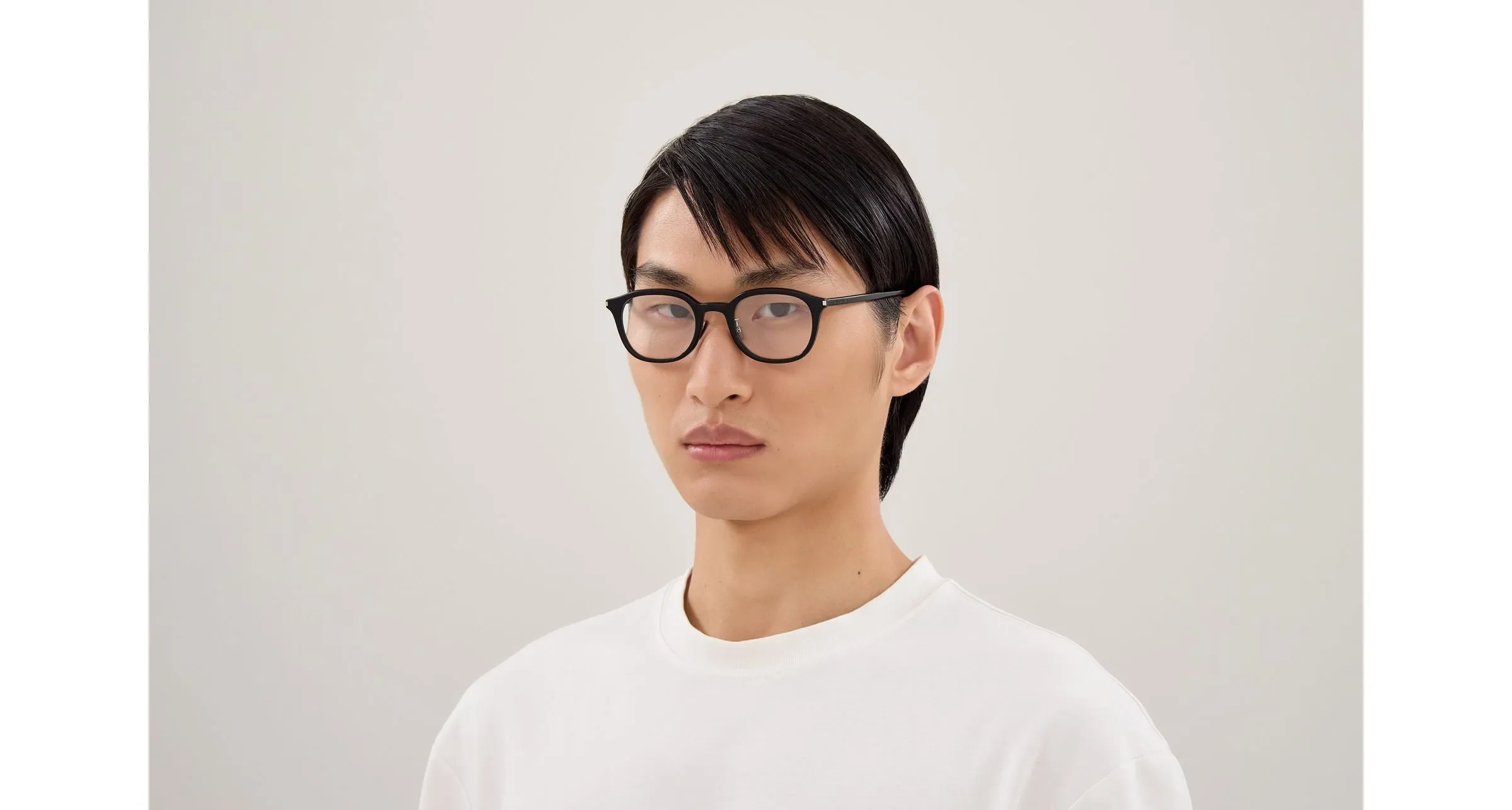 SAINT LAURENT SL 959/J 001 Montature da vista Acetato Nero Trasparente Rotonda - immagine 4