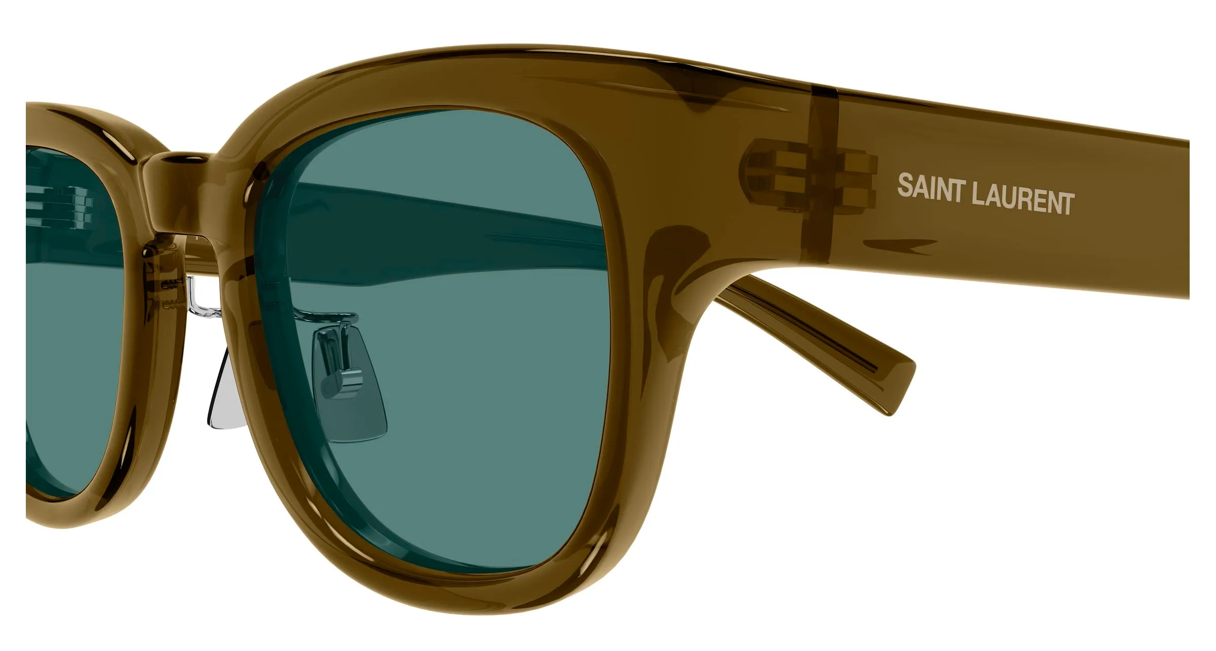 SAINT LAURENT SL 957/J 003 Occhiali da sole Bio-iniettato Marrone Verde Squadrata - immagine 3