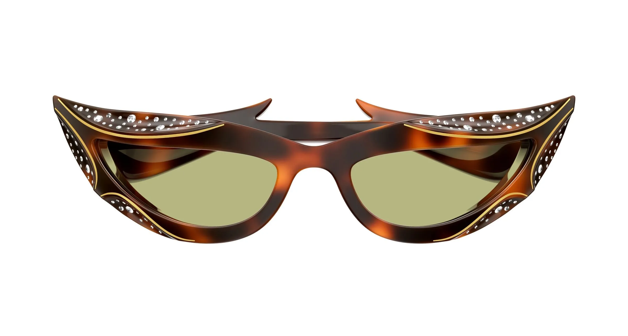Valentino VG0073S 001 Occhiali da sole Acetato Havana Verde Geometrica - immagine 2