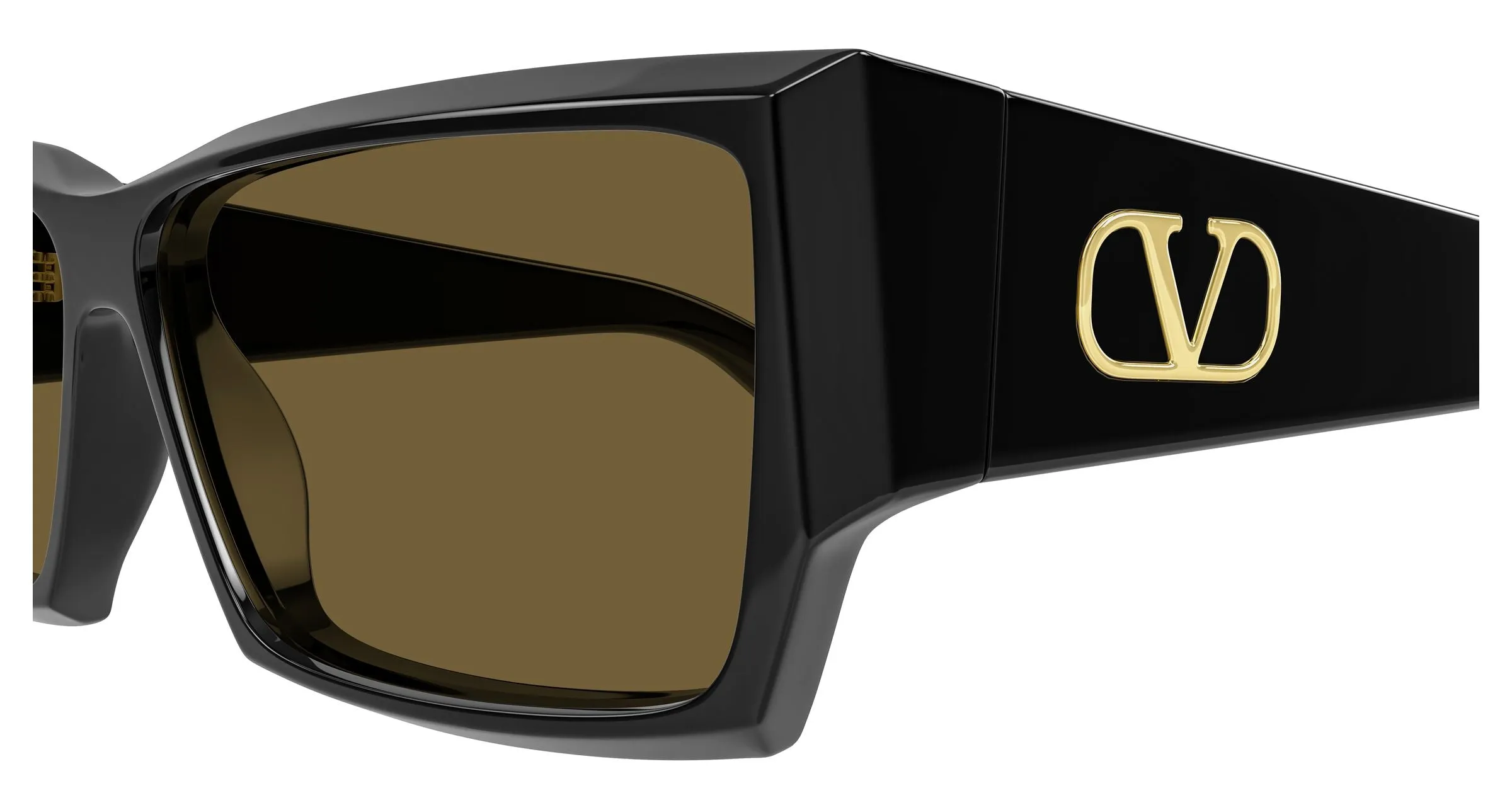 Valentino VG0072S 002 Occhiali da sole Acetato Nero Marrone Squadrata - immagine 3