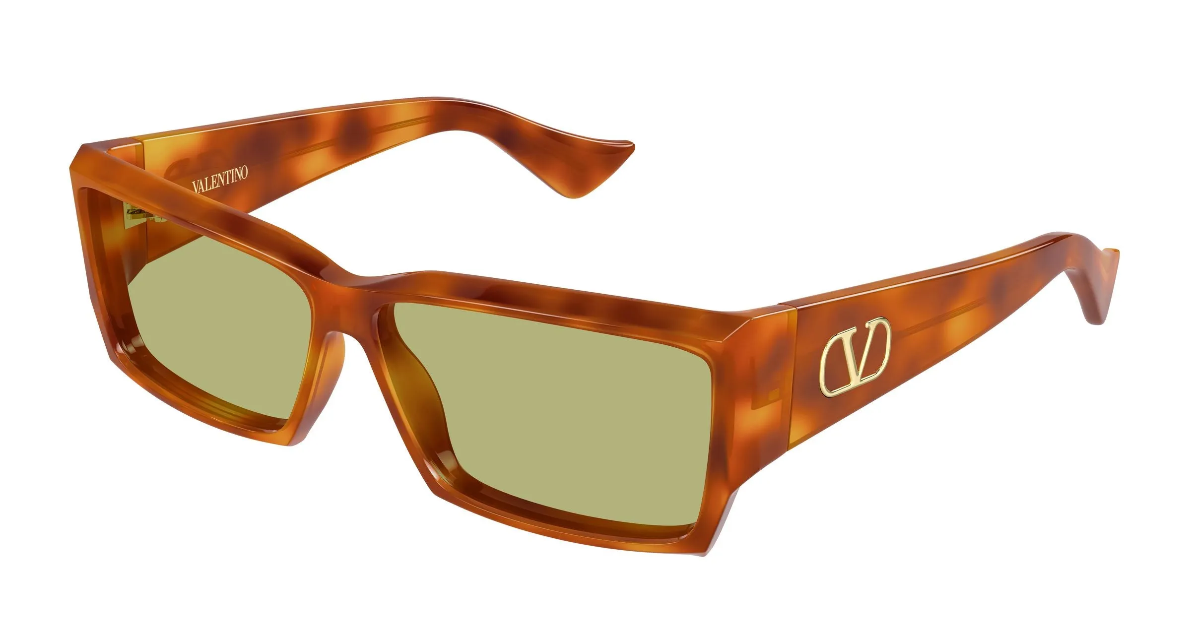 Valentino VG0072S 001 Occhiali da sole Acetato Havana Verde Squadrata - immagine 1