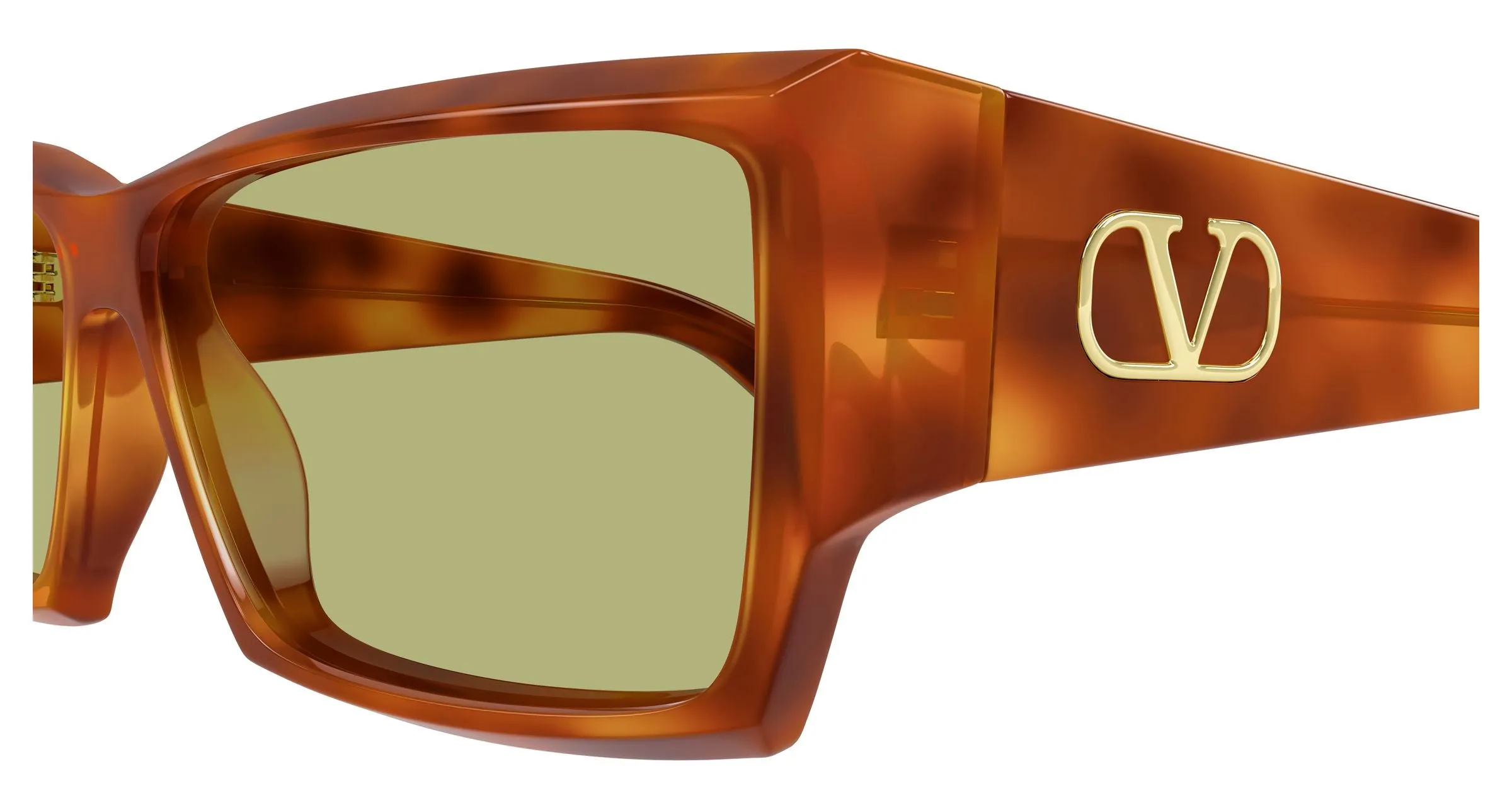 Valentino VG0072S 001 Occhiali da sole Acetato Havana Verde Squadrata - immagine 3