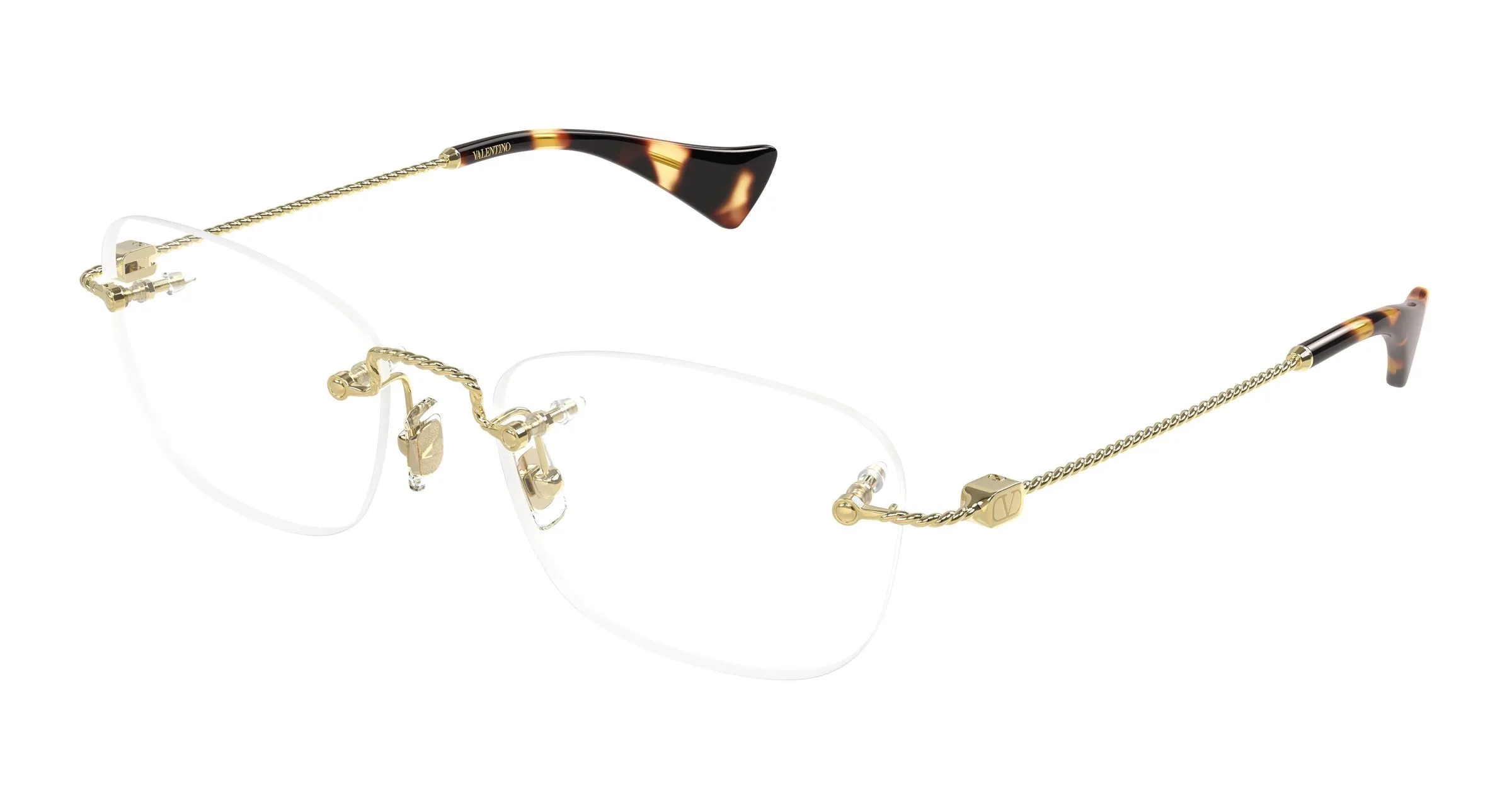 Valentino VG0065O 002 Montature da vista Metallo Oro Trasparente Rotonda - immagine 1