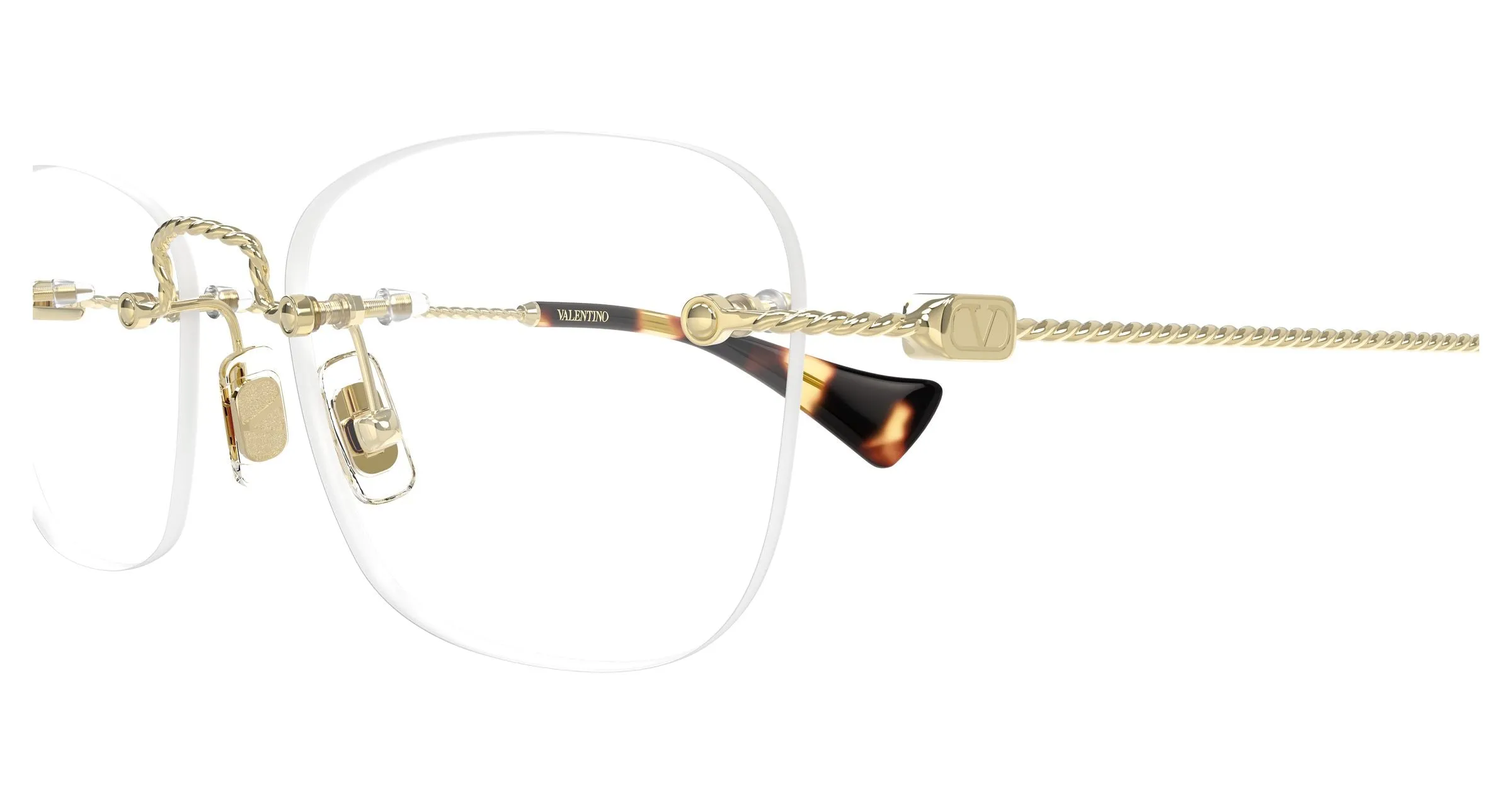 Valentino VG0065O 002 Montature da vista Metallo Oro Trasparente Rotonda - immagine 3
