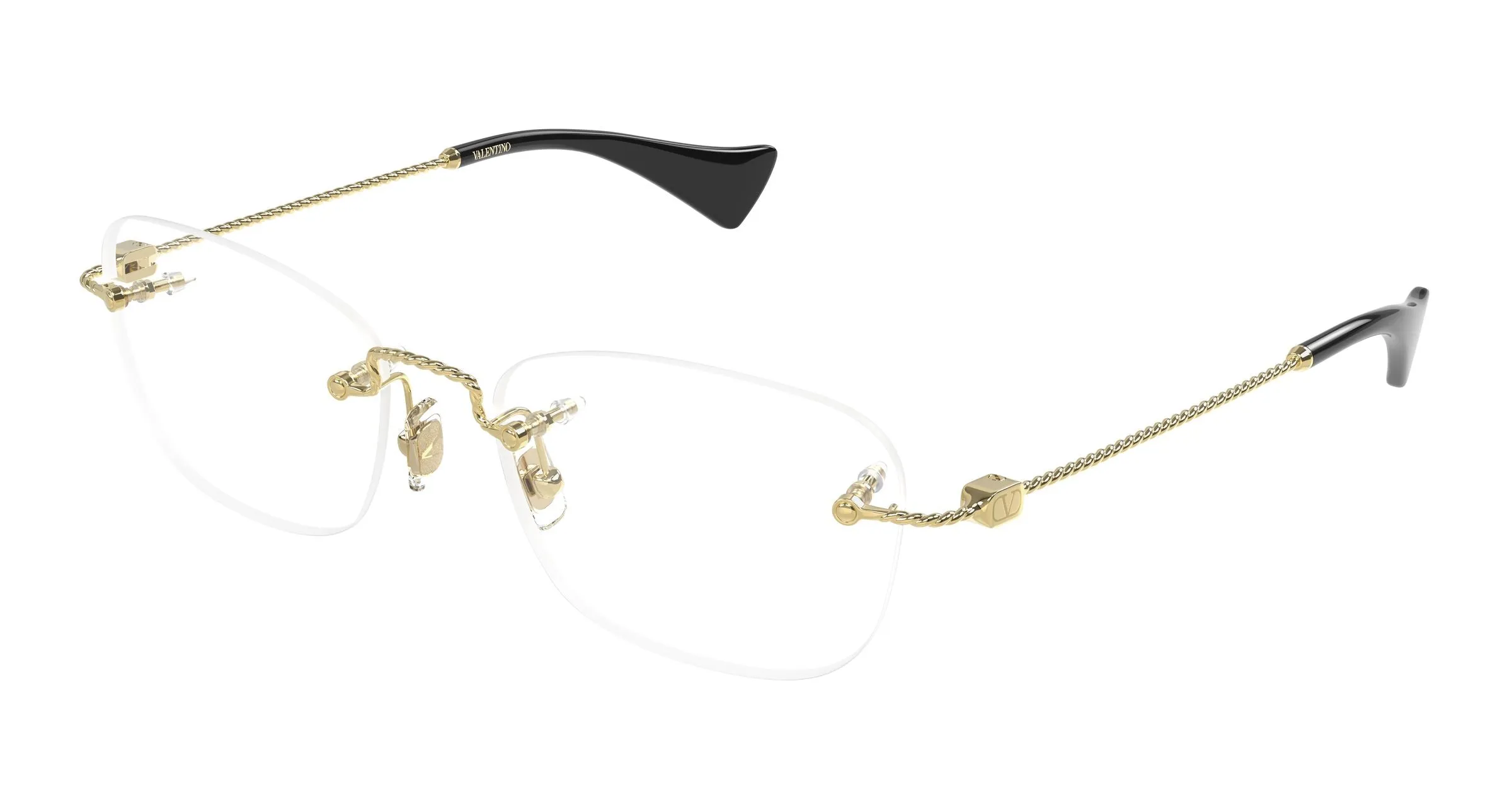 Valentino VG0065O 001 Montature da vista Metallo Oro Trasparente Rotonda - immagine 1