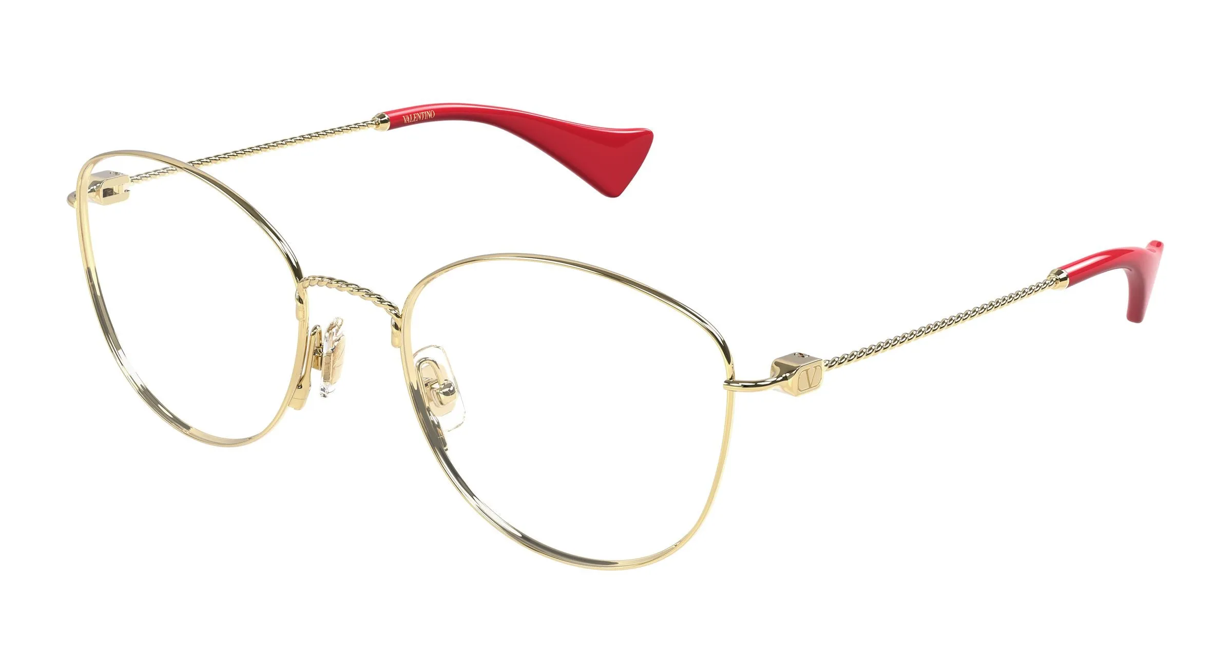 Valentino VG0064O 003 Montature da vista Metallo Oro Trasparente Rotonda - immagine 1