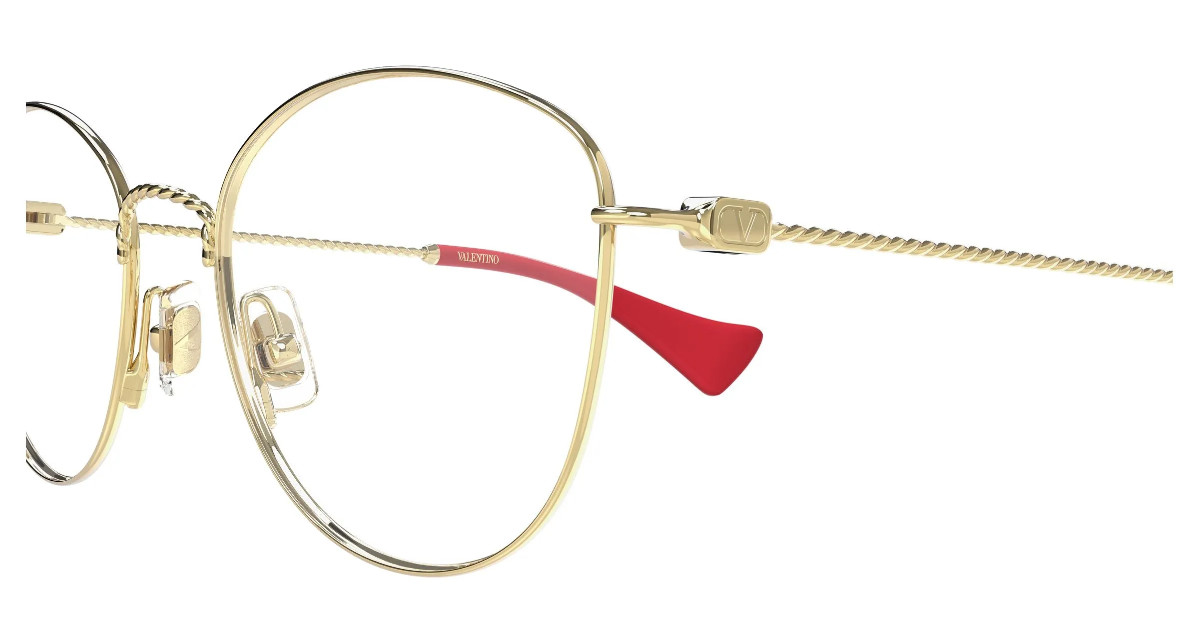Valentino VG0064O 003 Montature da vista Metallo Oro Trasparente Rotonda - immagine 3