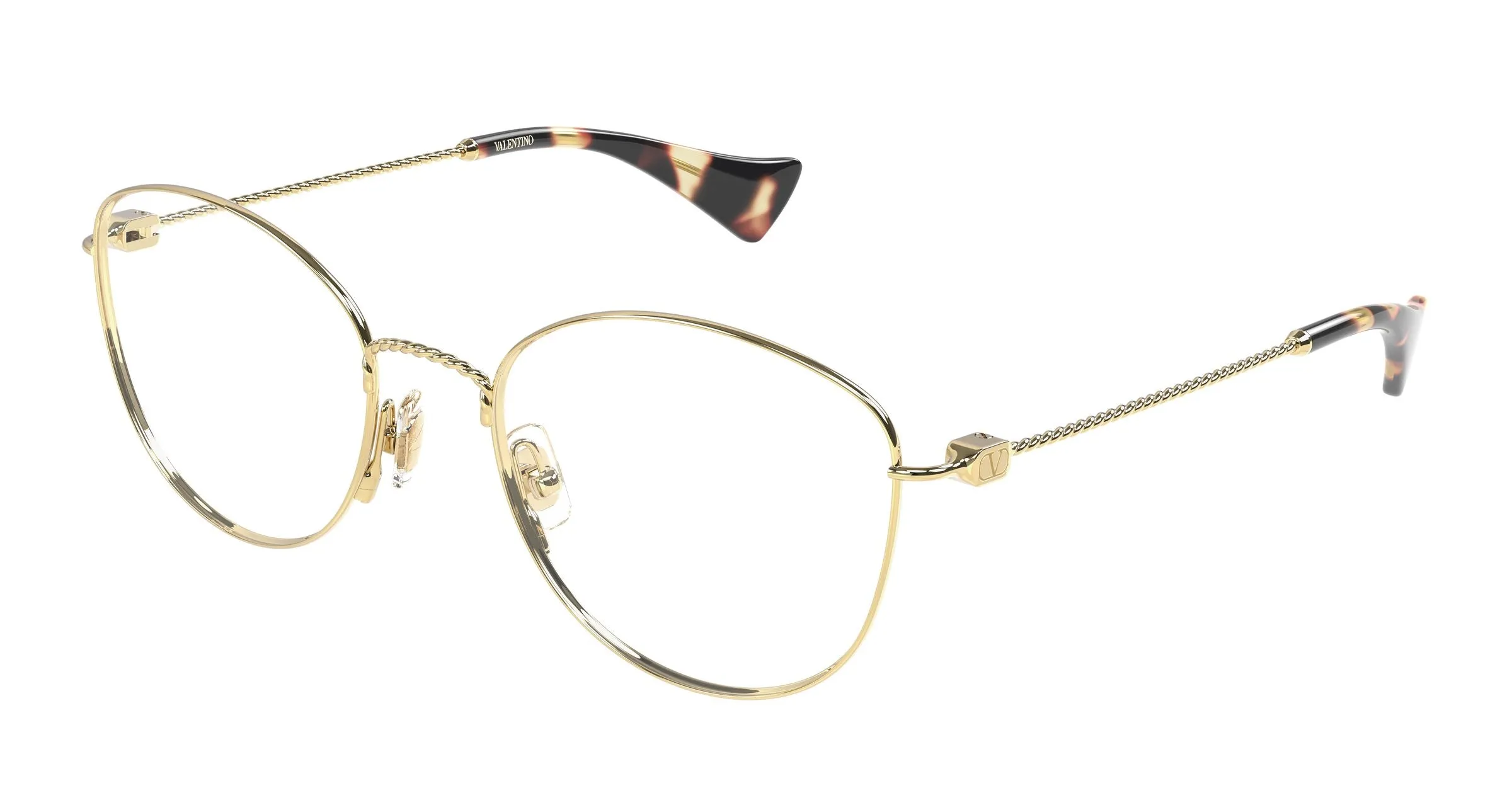 Valentino VG0064O 002 Montature da vista Metallo Oro Trasparente Rotonda - immagine 1