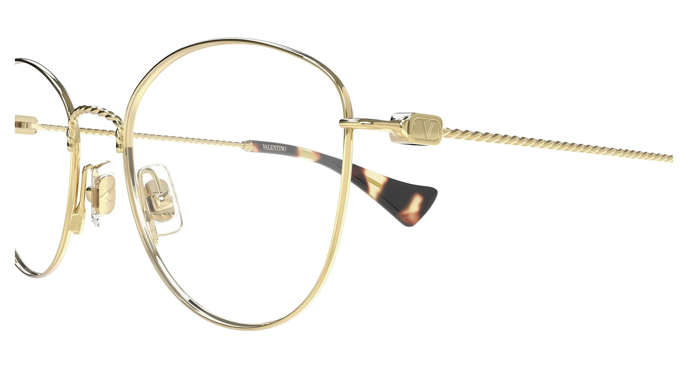 Valentino VG0064O 002 Montature da vista Metallo Oro Trasparente Rotonda - immagine 3