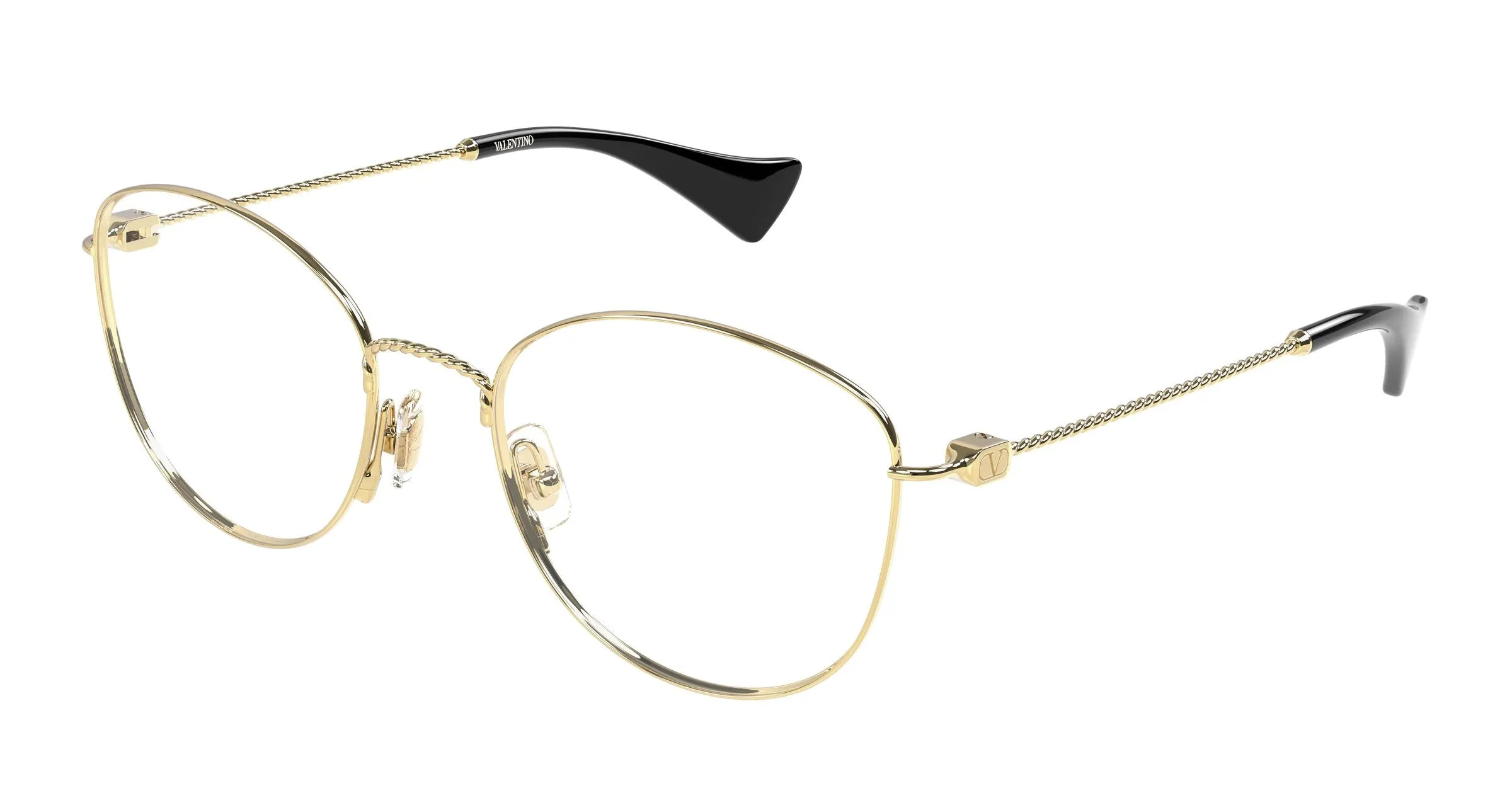 Valentino VG0064O 001 Montature da vista Metallo Oro Trasparente Rotonda - immagine 1