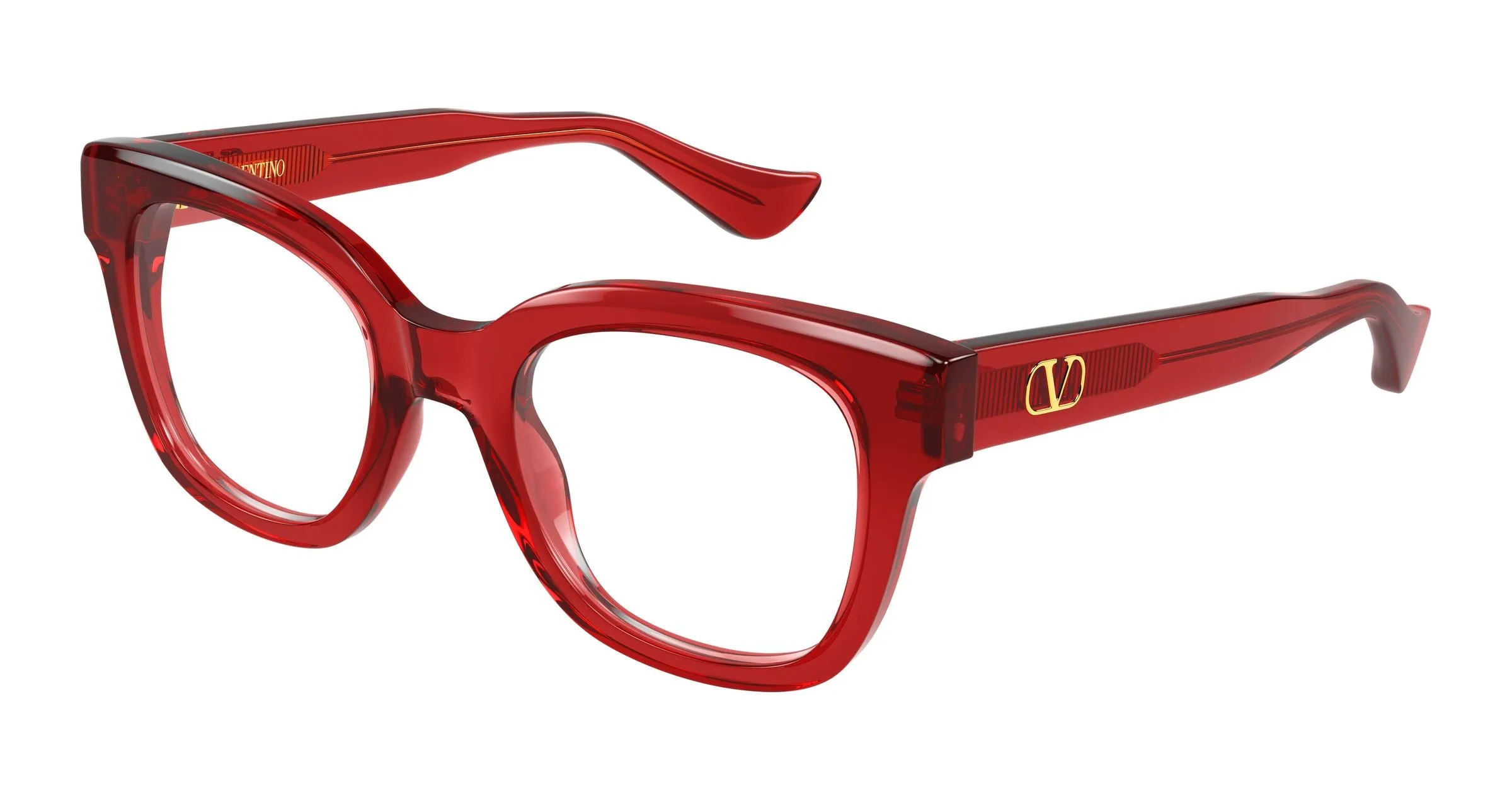 Valentino VG0060O 004 Montature da vista Acetato Rosso Trasparente Squadrata - immagine 1