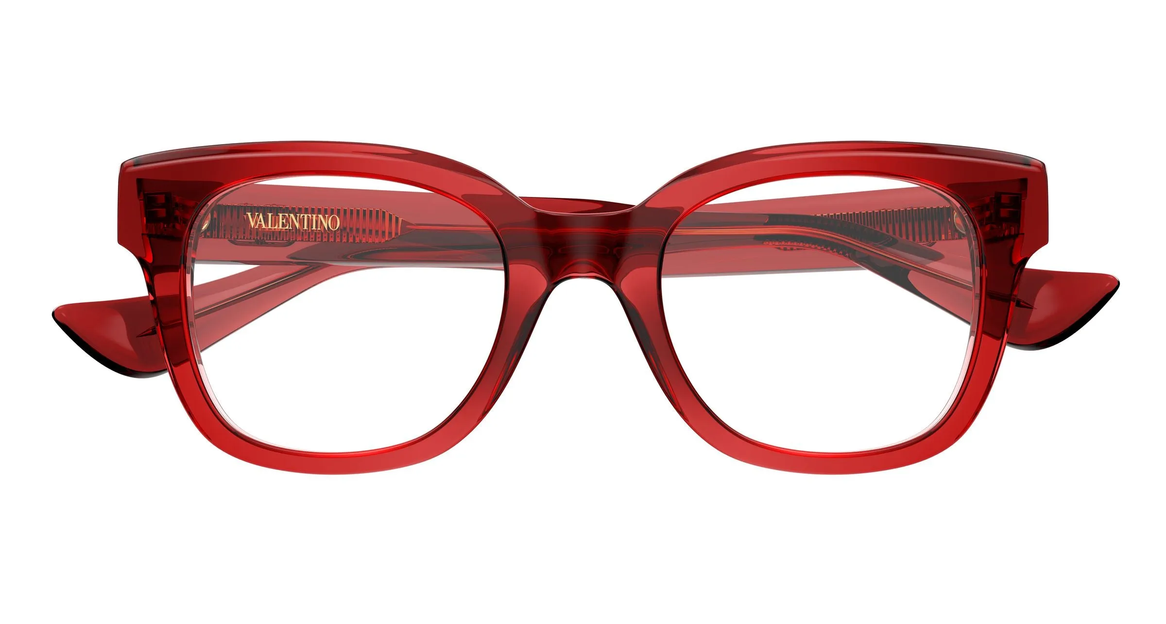 Valentino VG0060O 004 Montature da vista Acetato Rosso Trasparente Squadrata - immagine 2