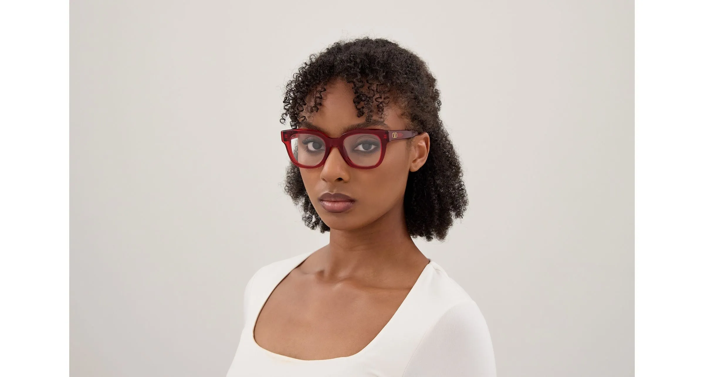 Valentino VG0060O 004 Montature da vista Acetato Rosso Trasparente Squadrata - immagine 4