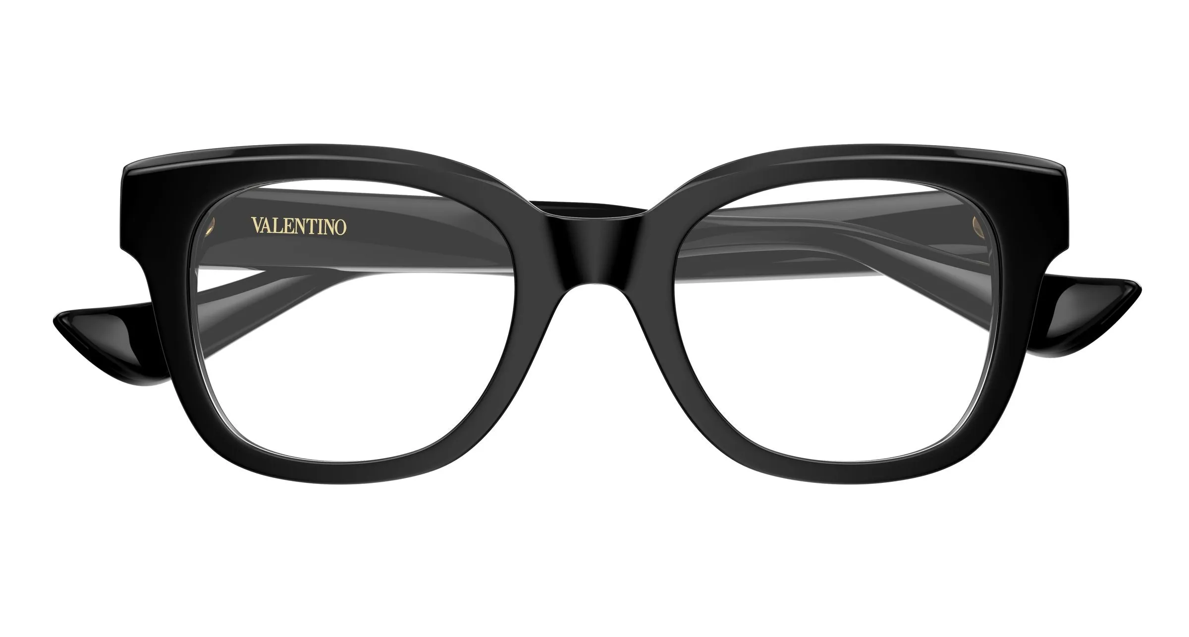 Valentino VG0060O 001 Montature da vista Acetato Nero Trasparente Squadrata - immagine 2