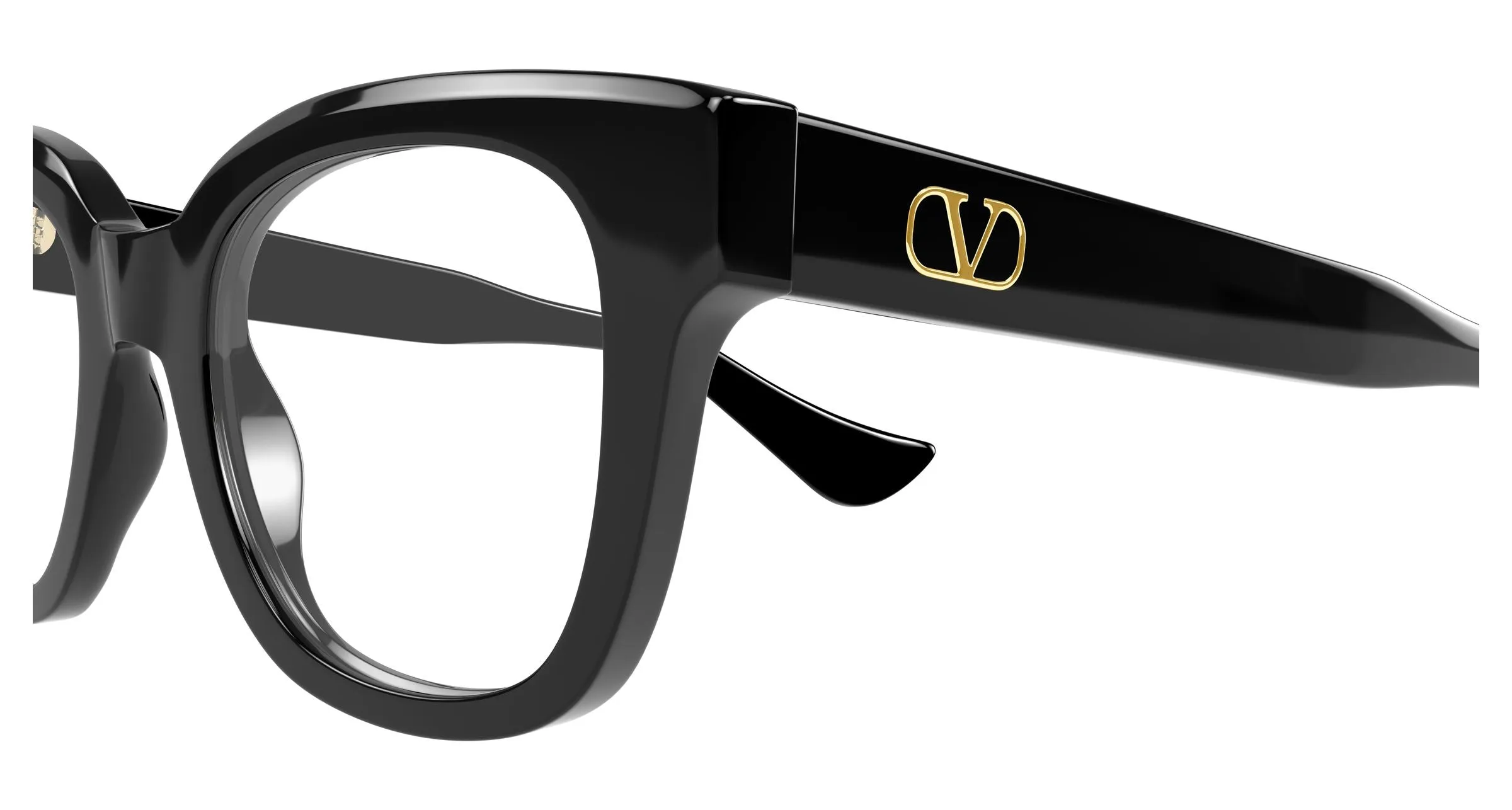Valentino VG0060O 001 Montature da vista Acetato Nero Trasparente Squadrata - immagine 3
