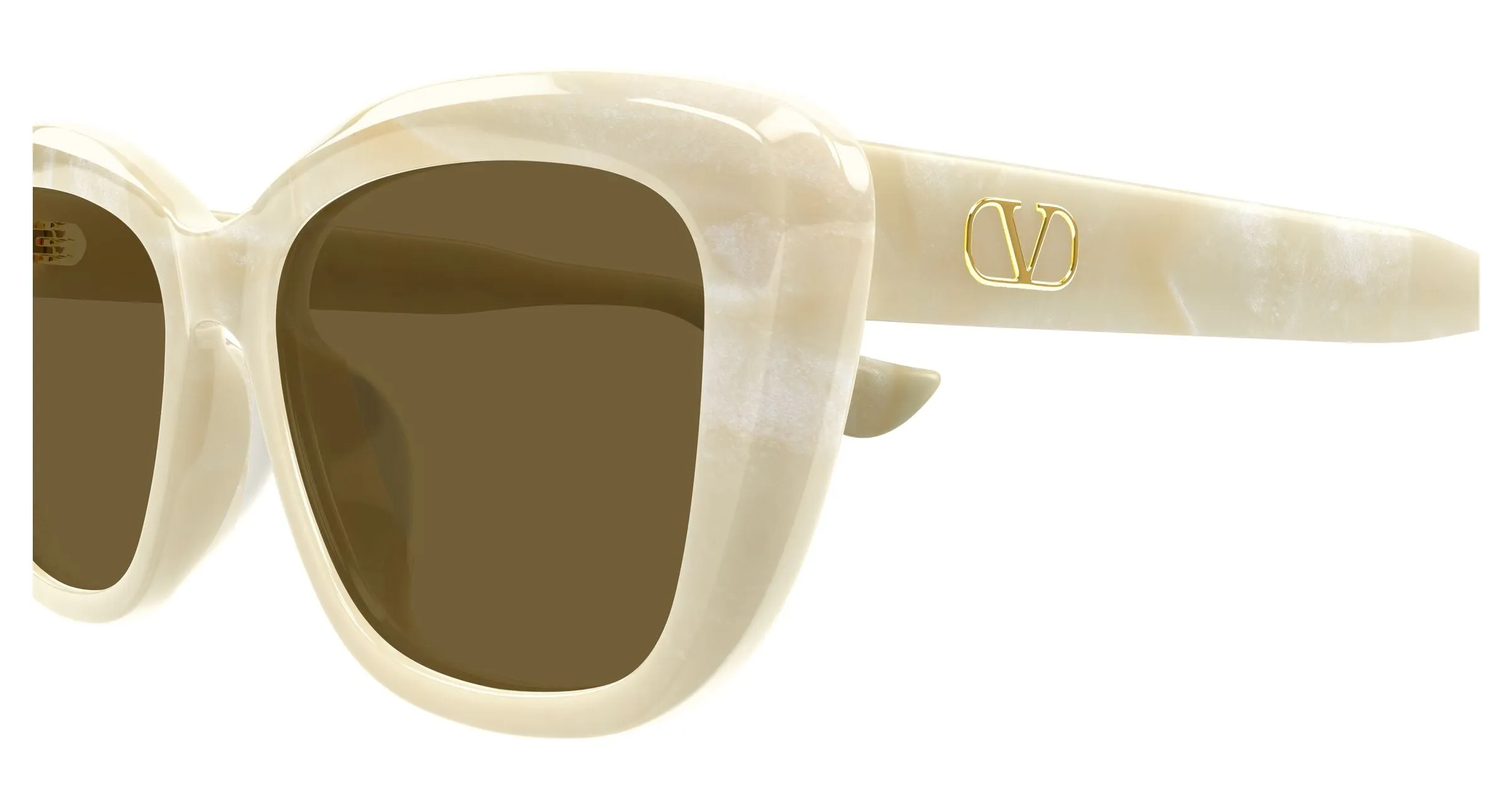 Valentino VG0058SA 005 Occhiali da sole Acetato Avorio Marrone Farfalla - immagine 3