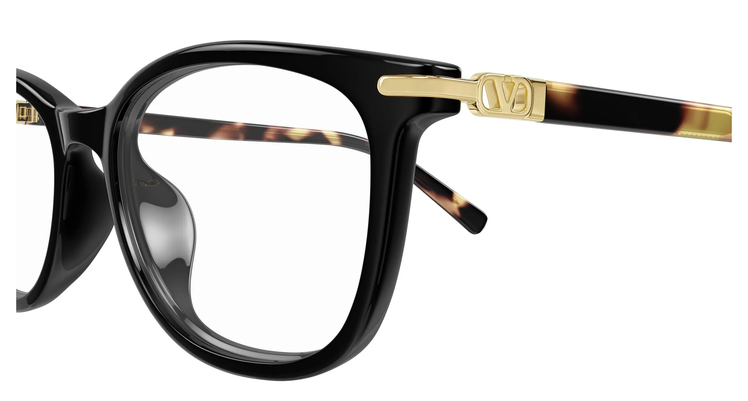 Valentino VG0051OA 004 Montature da vista Acetato Nero Trasparente Squadrata - immagine 3