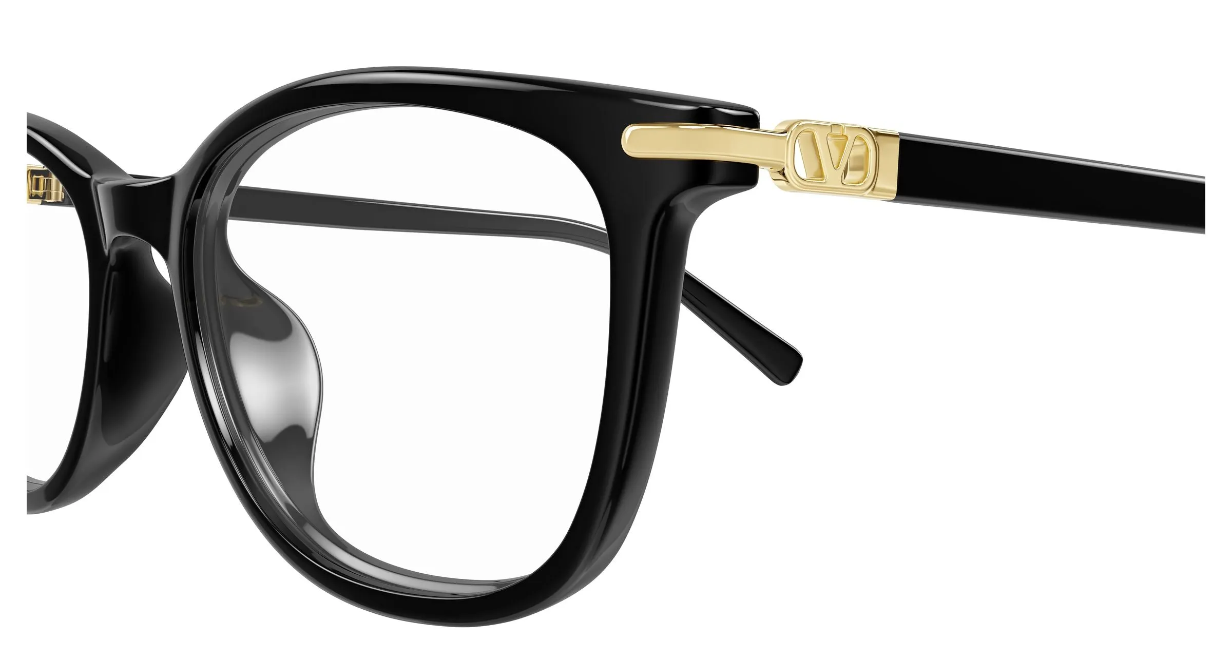 Valentino VG0051OA 001 Montature da vista Acetato Nero Trasparente Squadrata - immagine 3