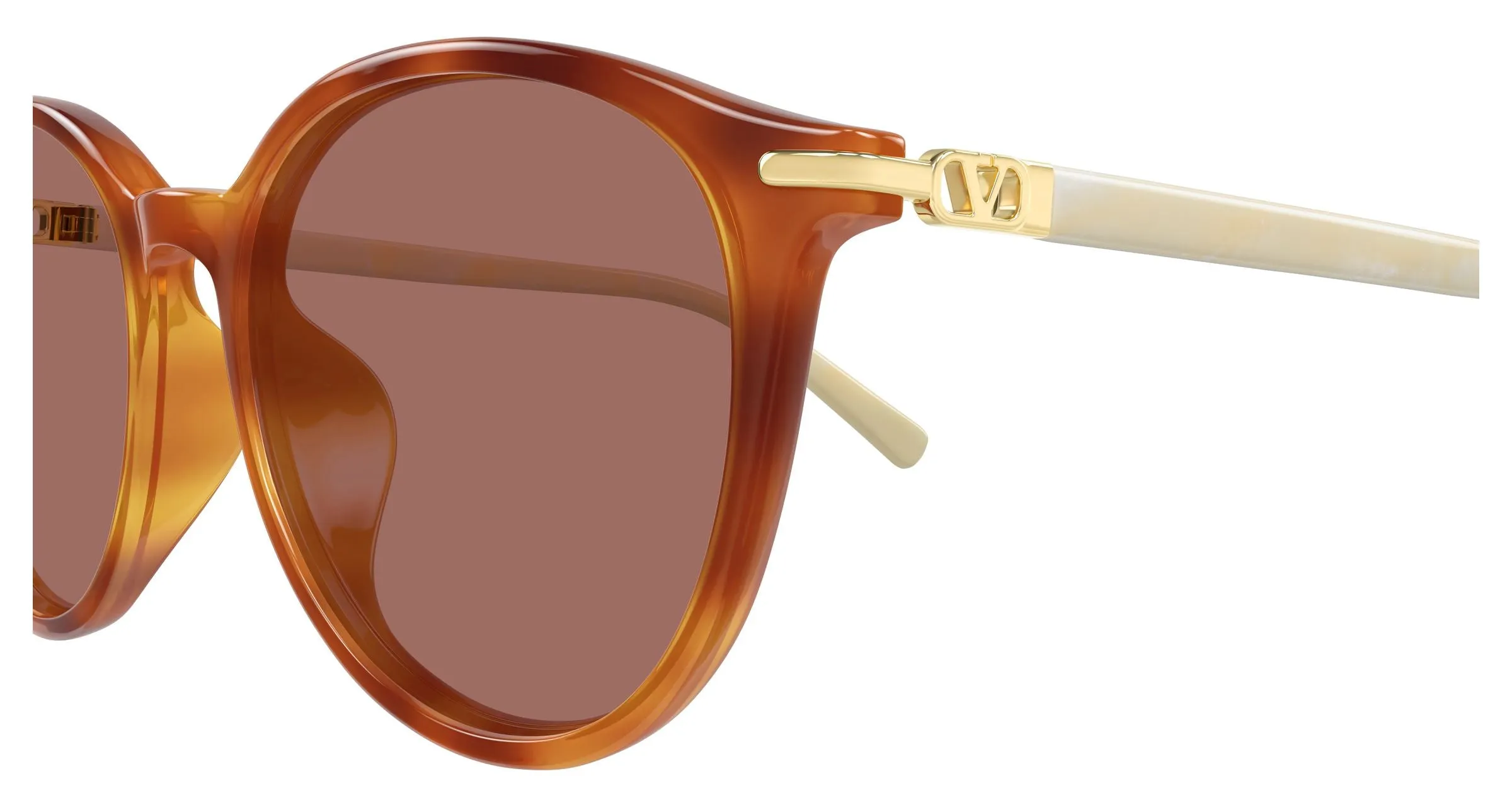 Valentino VG0048SK 002 Occhiali da sole Acetato Havana Marrone Rotonda - immagine 3