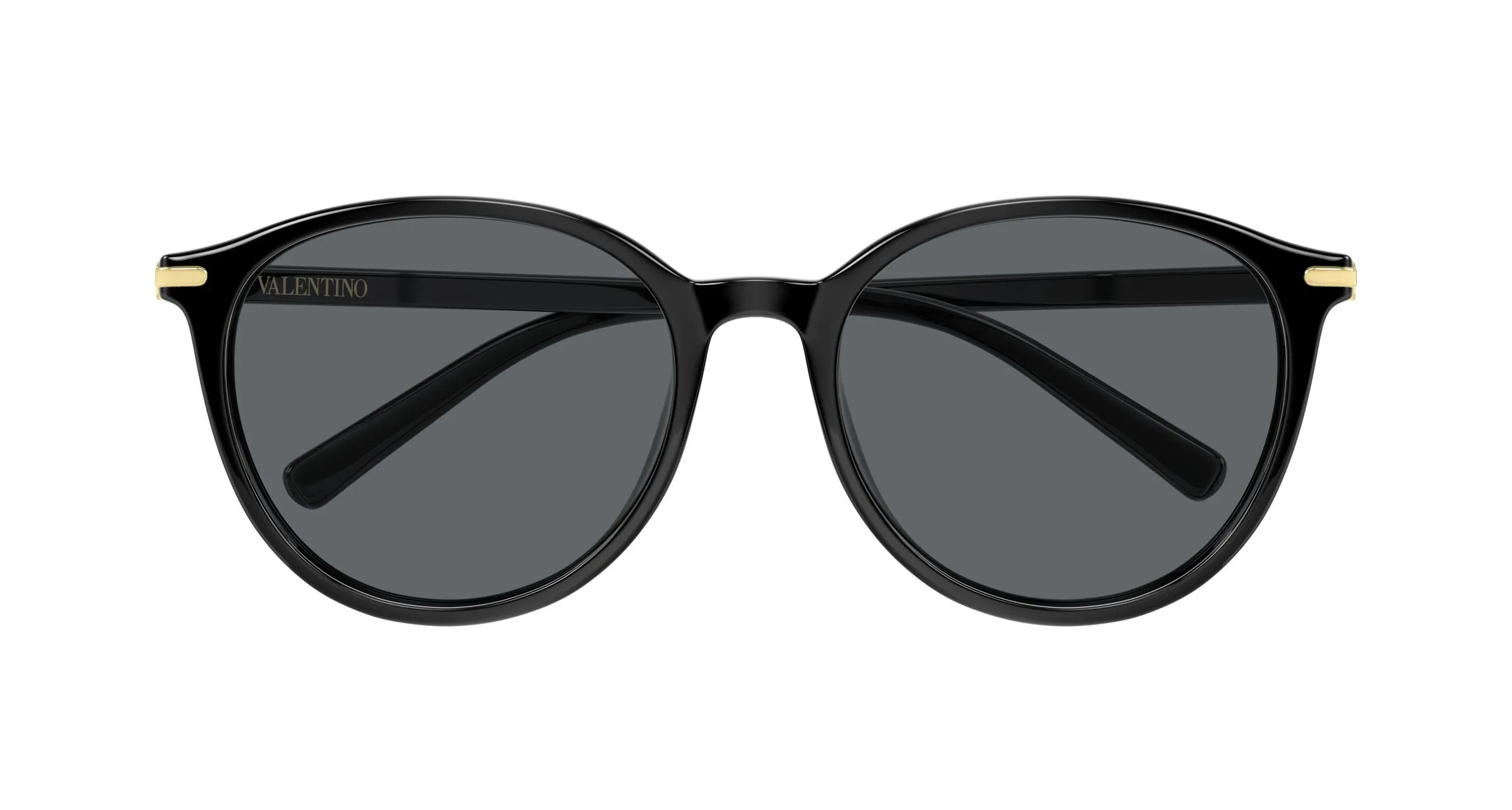Valentino VG0048SK 001 Occhiali da sole Acetato Nero Grigio Rotonda - immagine 2