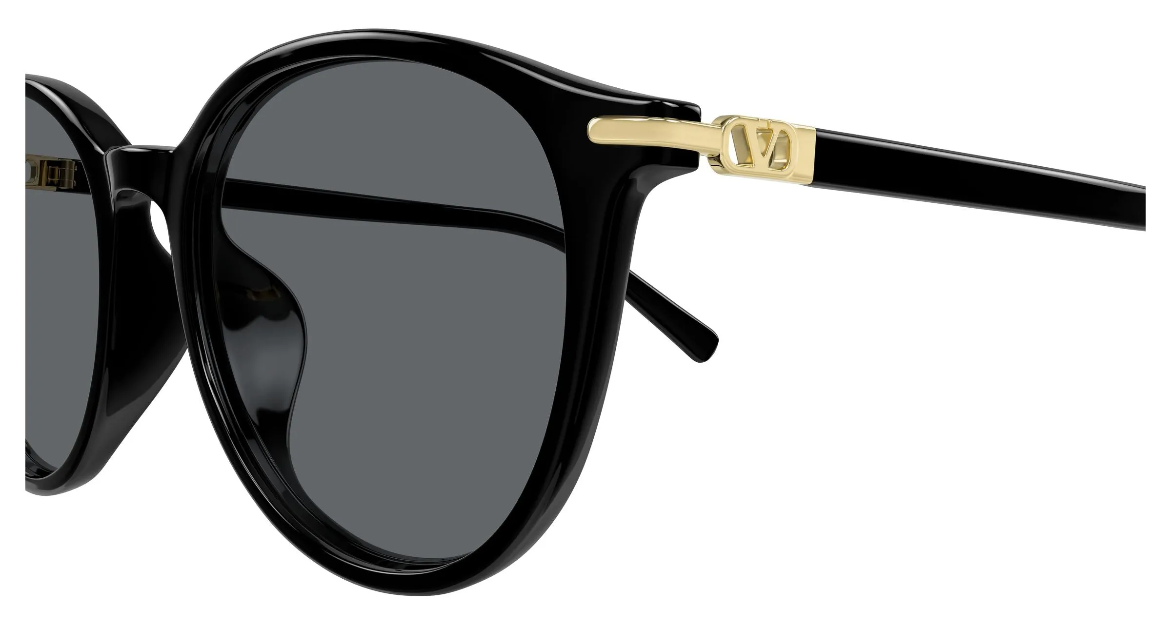 Valentino VG0048SK 001 Occhiali da sole Acetato Nero Grigio Rotonda - immagine 3