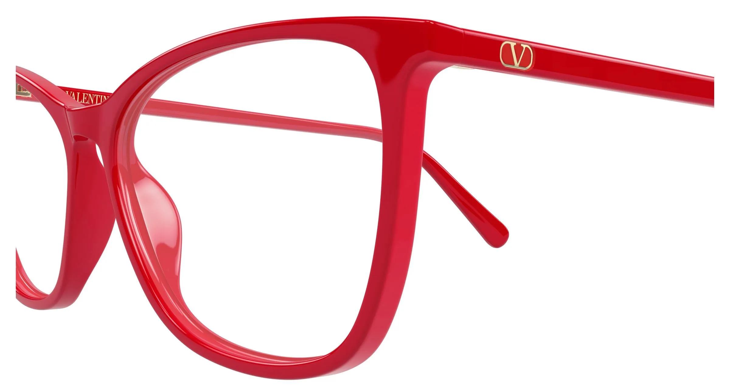 Valentino VG0024O 011 Montature da vista Acetato Rosso Trasparente Cat Eye - immagine 3
