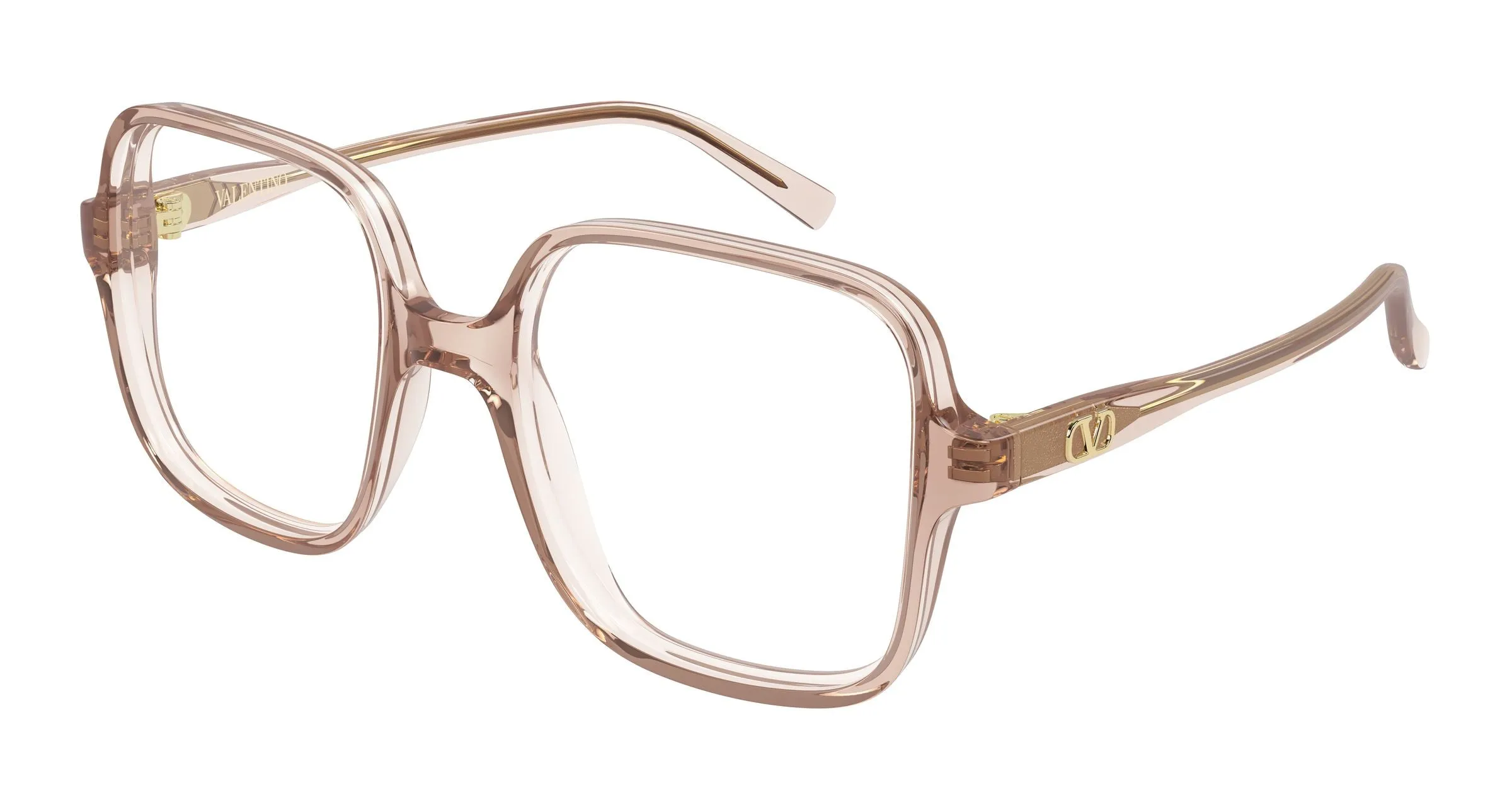 Valentino VG0021O 006 Montature da vista Acetato Beige Trasparente Rotonda - immagine 1