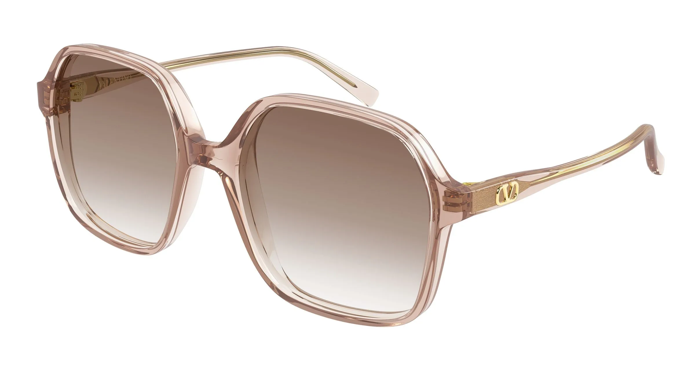 Valentino VG0018S 008 Occhiali da sole Acetato Beige Marrone Squadrata Sfumato - immagine 1