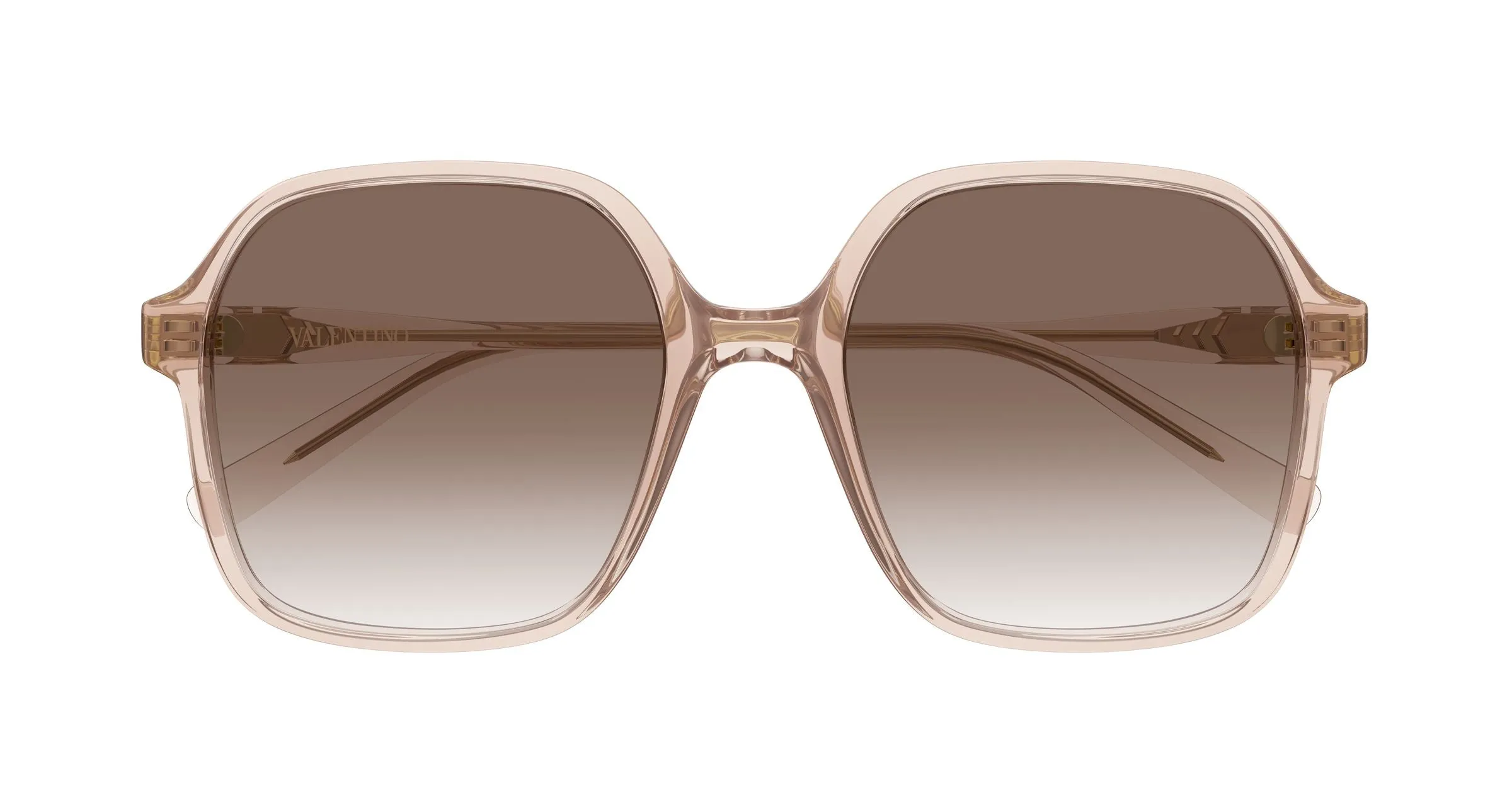 Valentino VG0018S 008 Occhiali da sole Acetato Beige Marrone Squadrata Sfumato - immagine 2